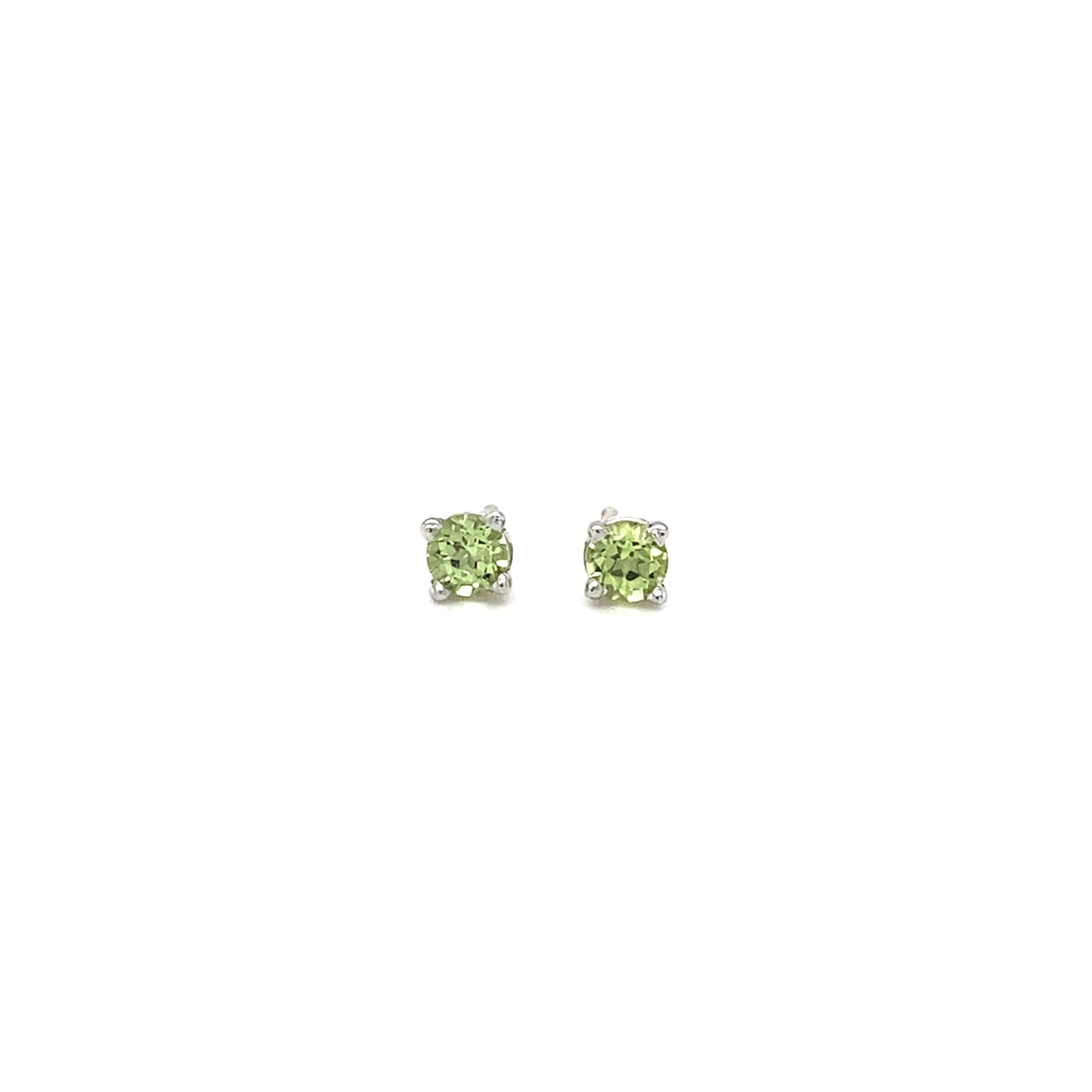 Peridot Stud Birthstone Earrings