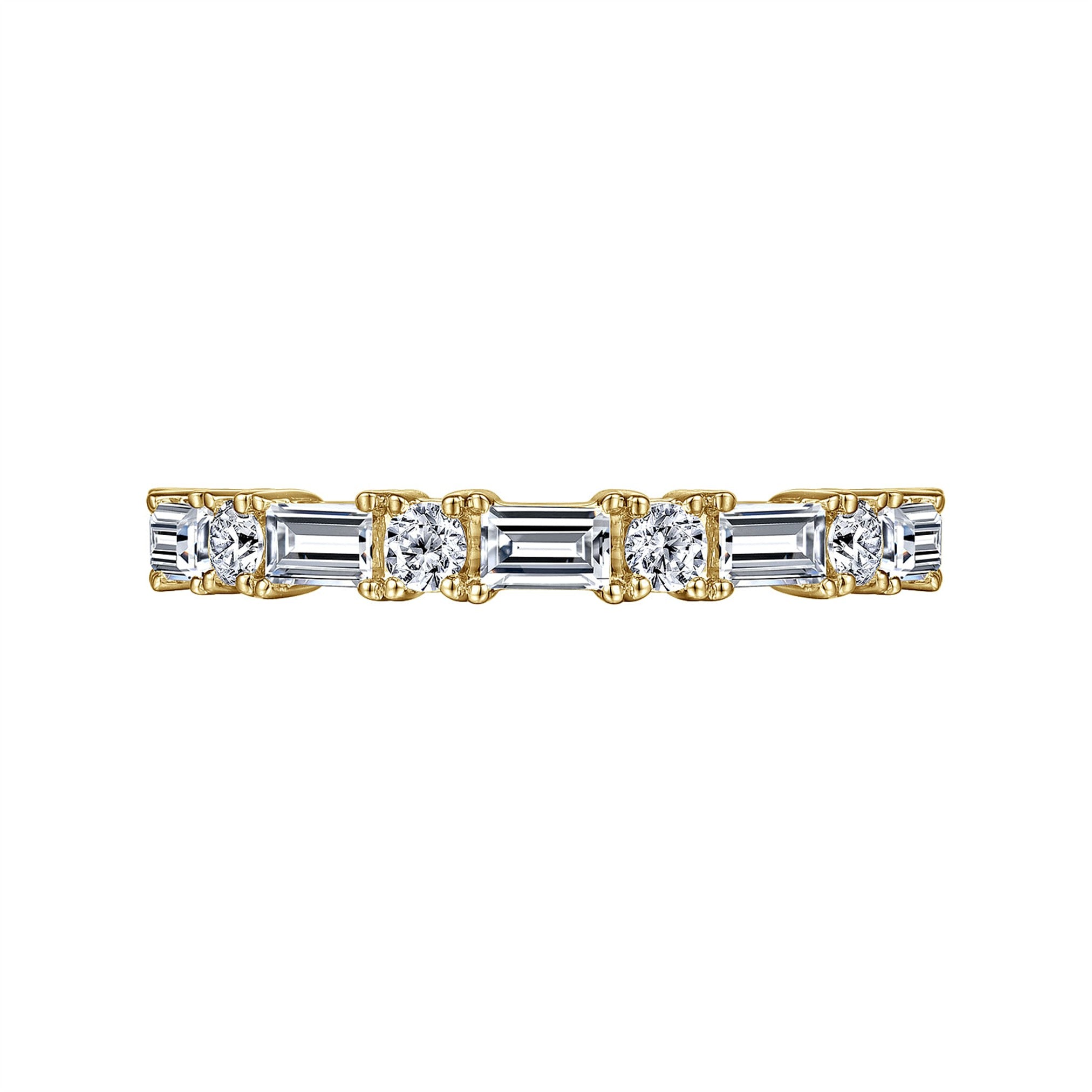 Gabriel & Co. Baguette and Round Diamond Anniversary Band