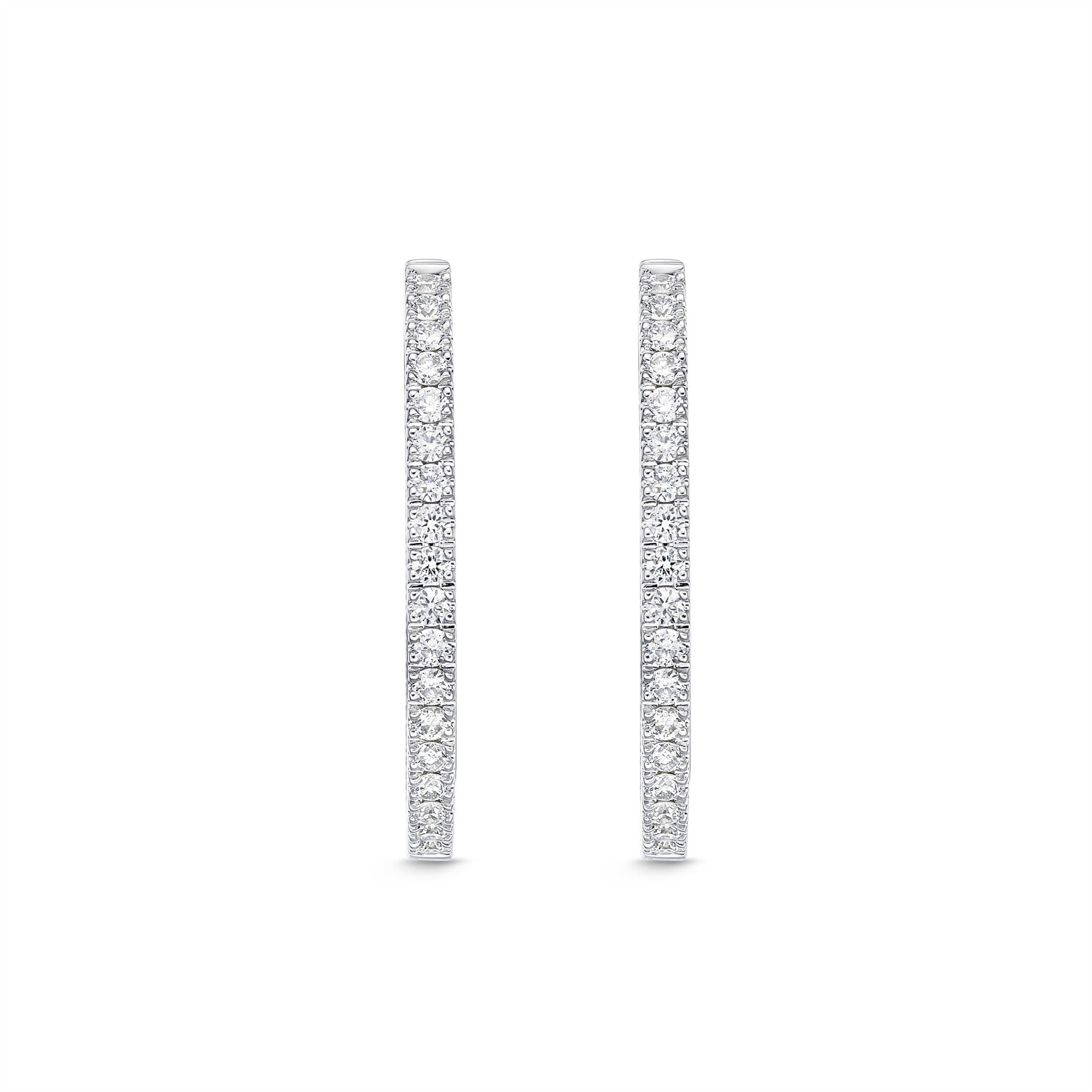 Memoire Oval Diamond Hoop Earrings