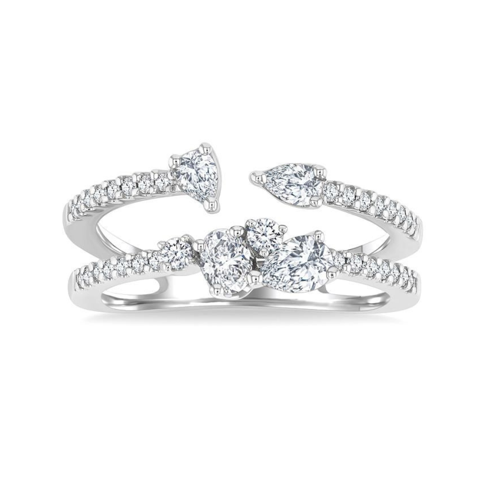 Mixed Shape Diamond Split Double Fashion Ring