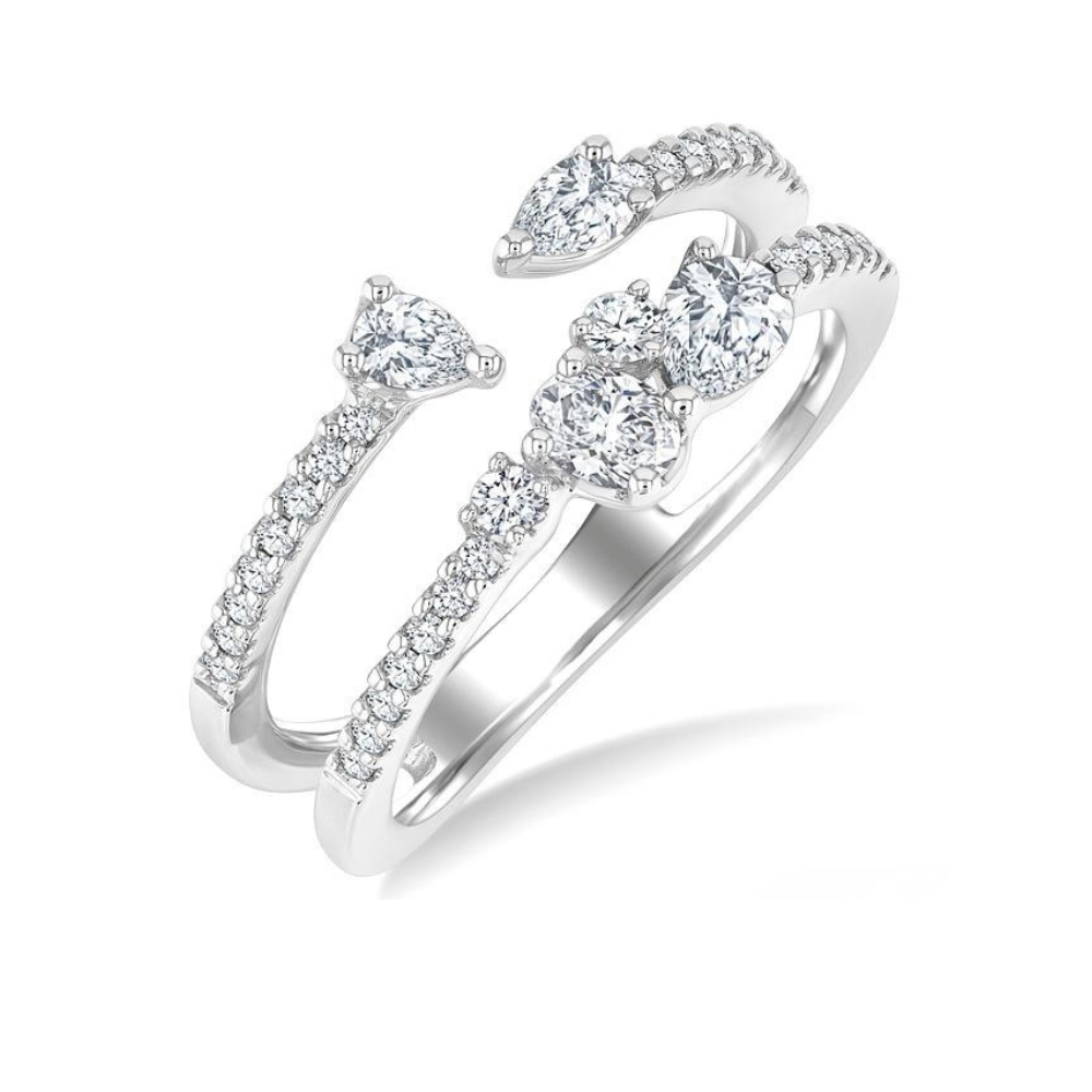 Mixed Shape Diamond Split Double Fashion Ring