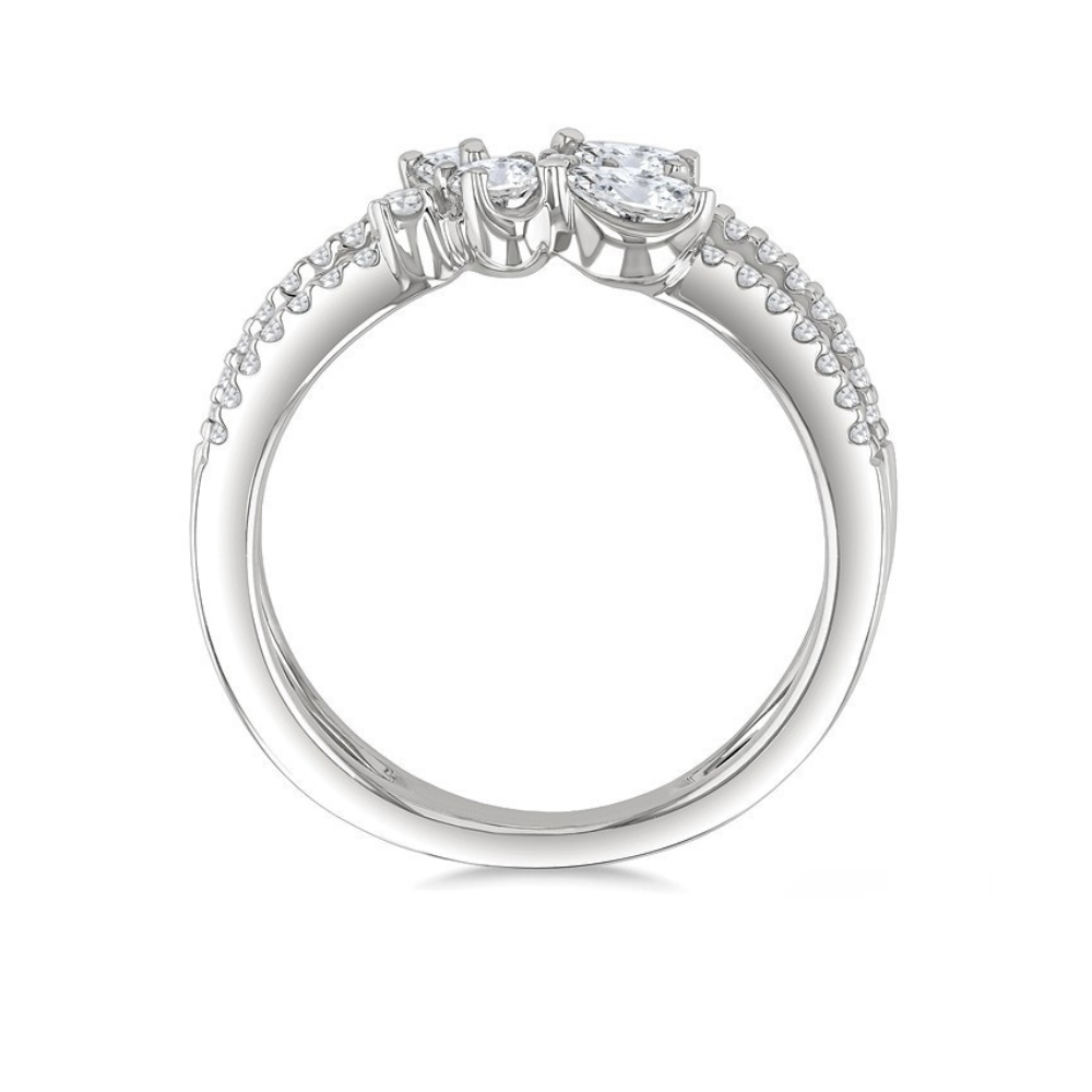 Mixed Shape Diamond Split Double Fashion Ring