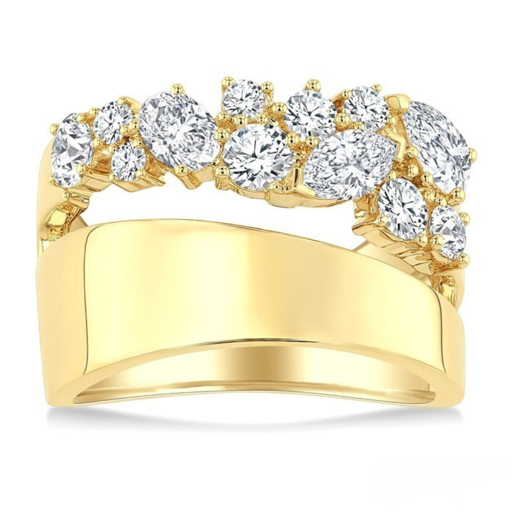 ASHI Mixed Shape Diamond Wide Band