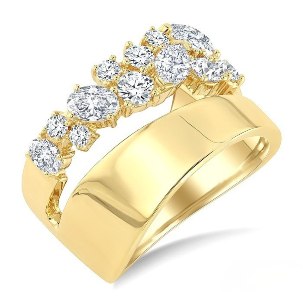 ASHI Mixed Shape Diamond Wide Band