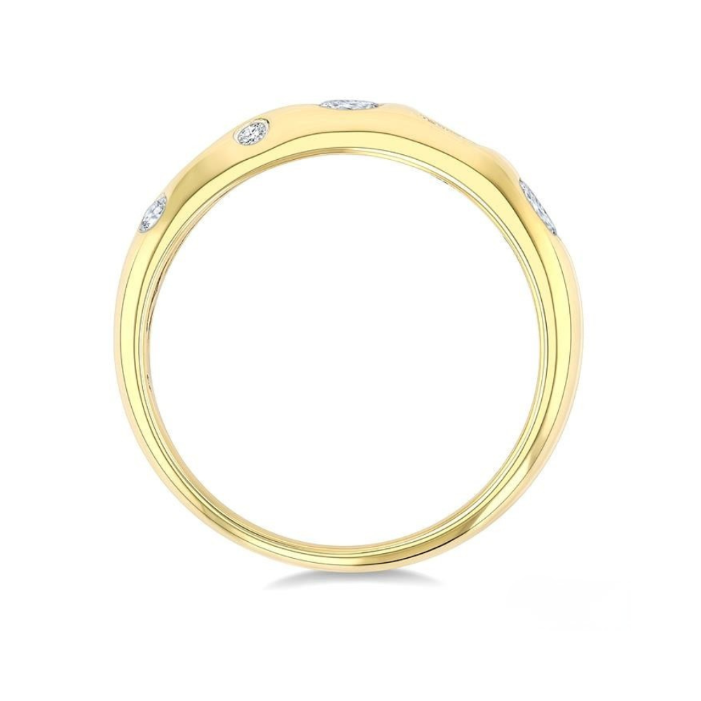 Mixed Shape Bezel-Set Diamond Fashion Band