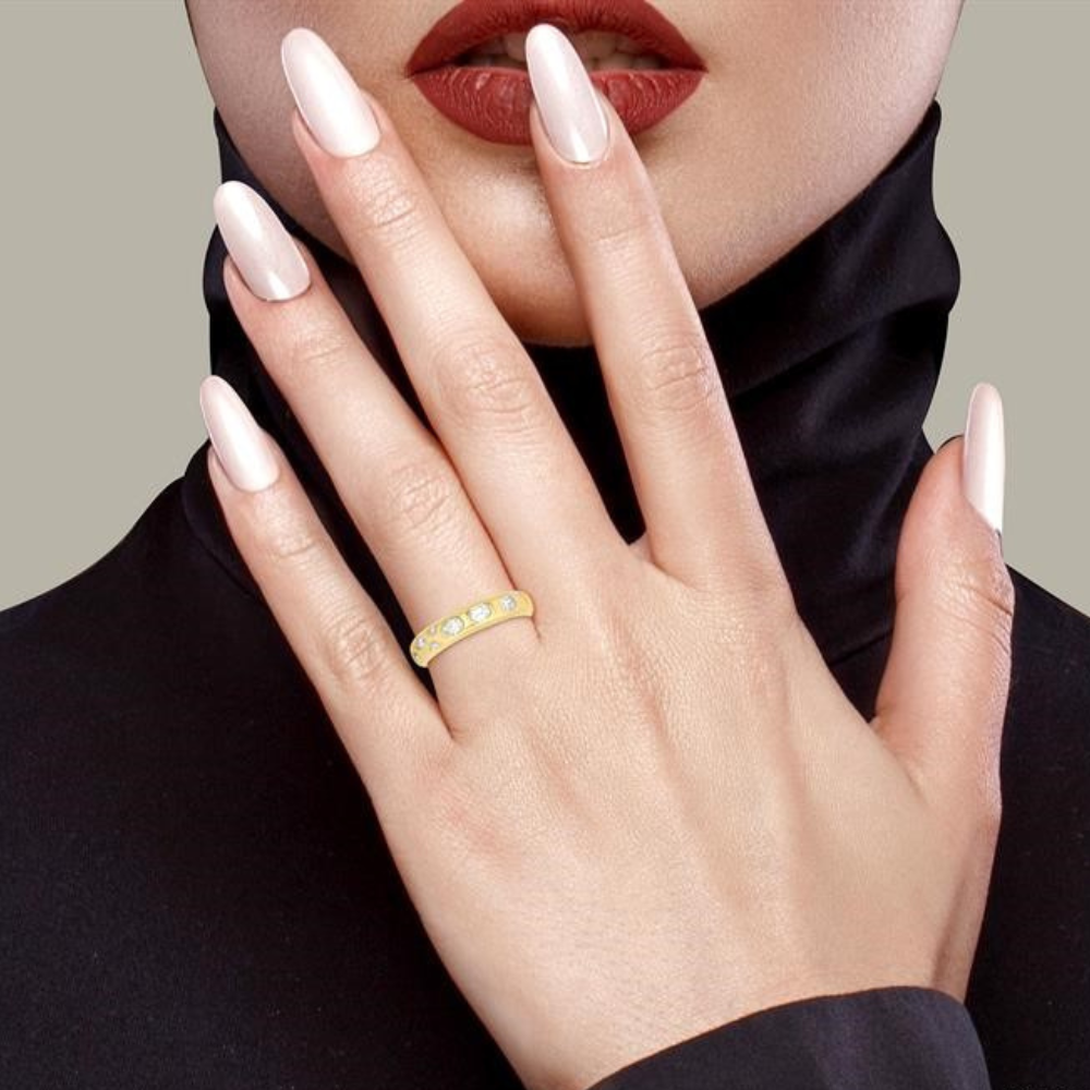 Mixed Shape Bezel-Set Diamond Fashion Band