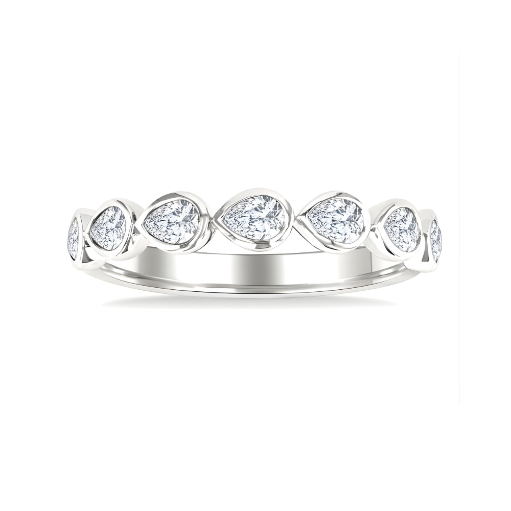 Pear Shape East-West Bezel Set Diamond Ring