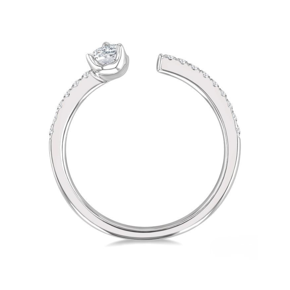 Pear Shape Diamond Fashion Open Ring