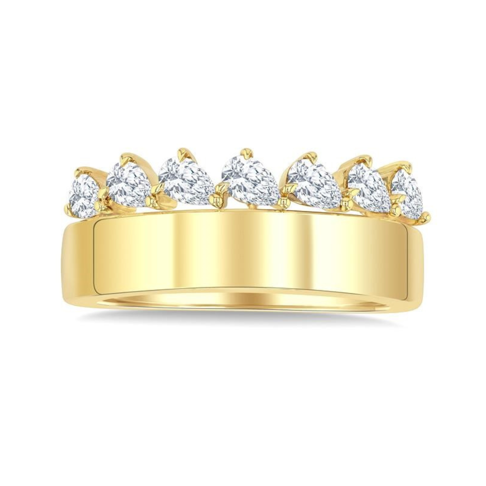 Pear Shape Wide Diamond Fashion Ring