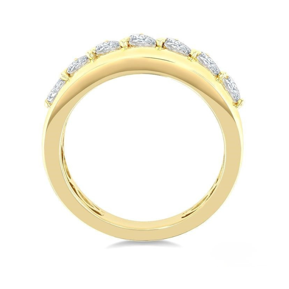 Pear Shape Wide Diamond Fashion Ring