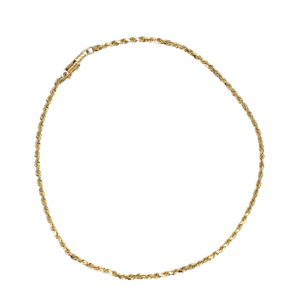 Diamond Cut Rope Anklet