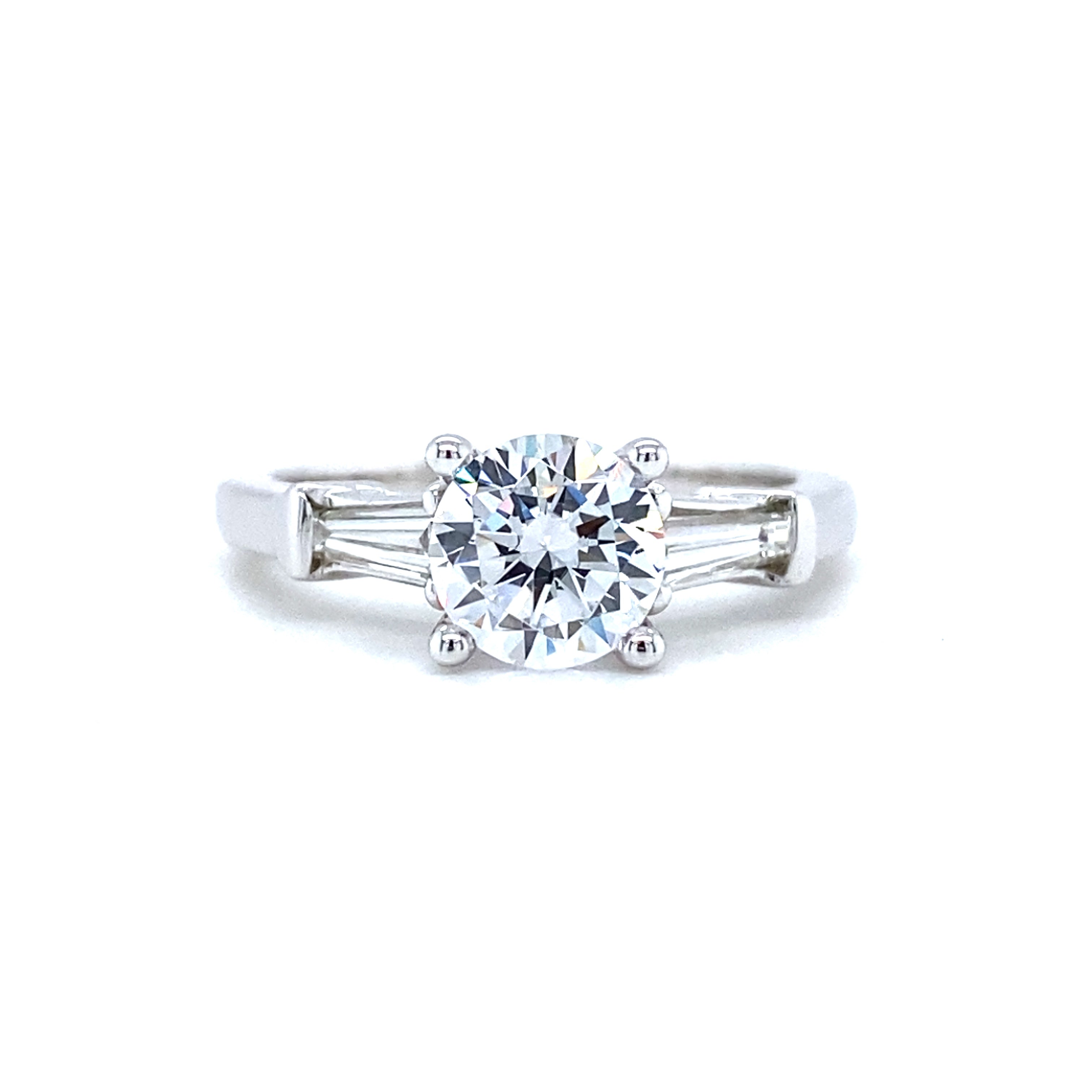 Baguette Diamond Engagement Ring Mounting