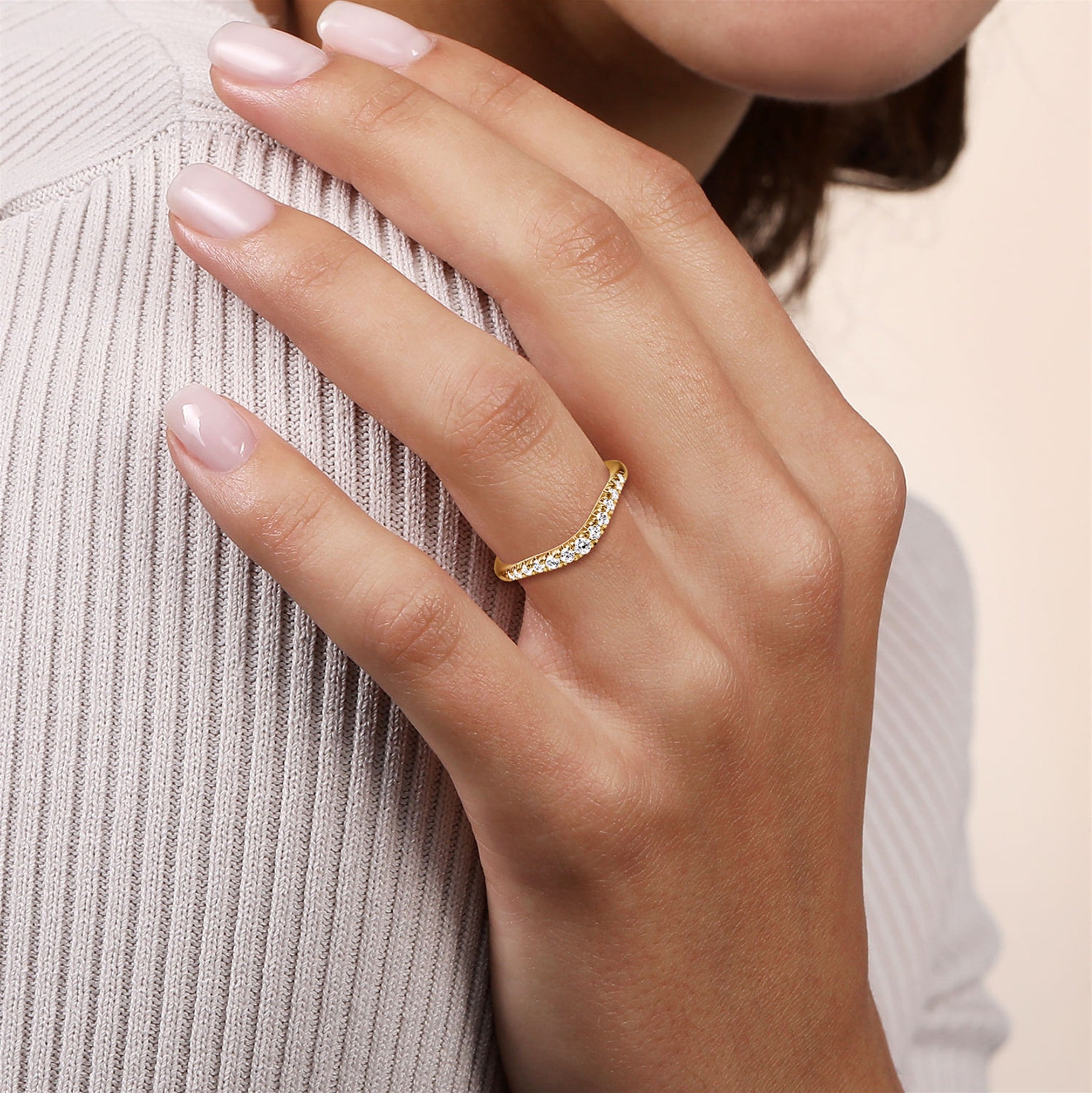 Gabriel & Co. Curved Diamond Anniversary Band