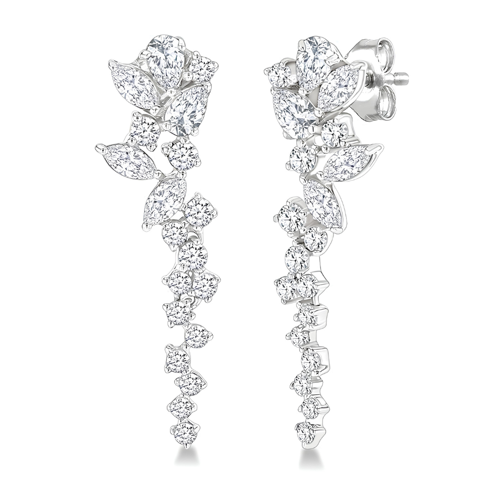 Mixed Shape Scatter Diamond Fashion Earrings