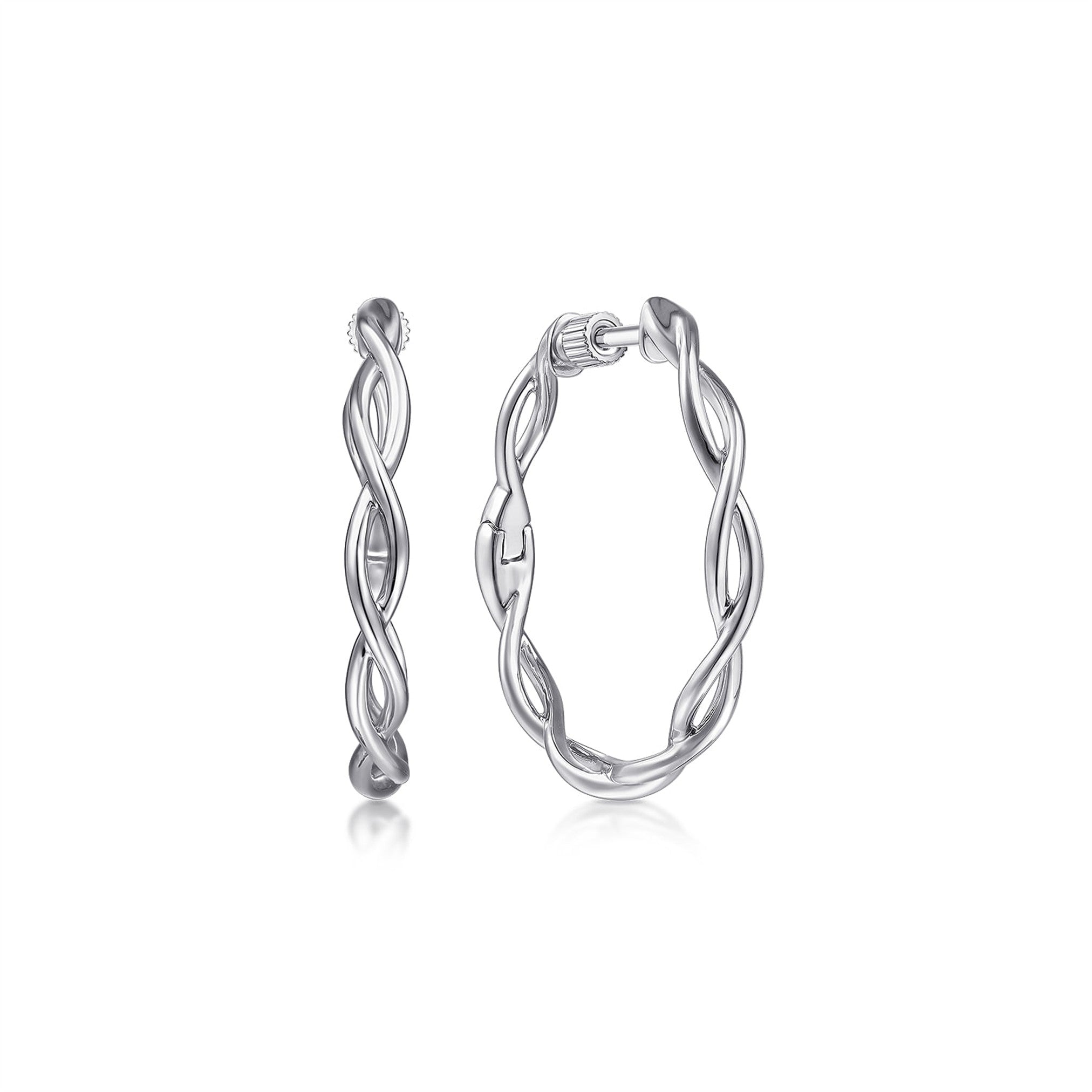 25mm Twisted Round Classic Hoop Earrings