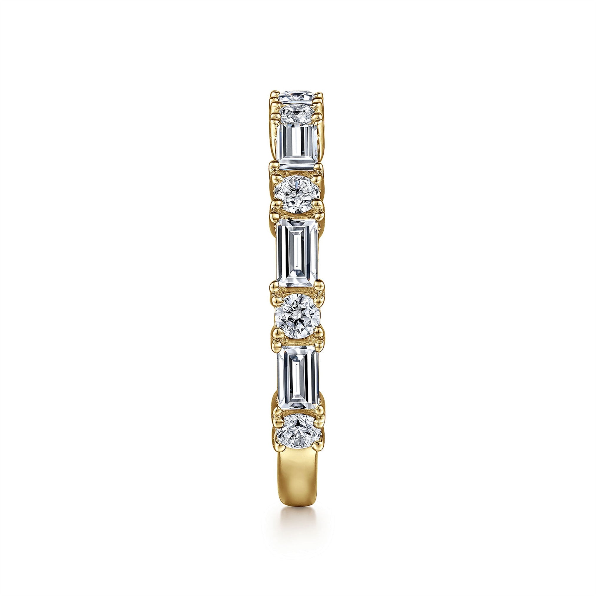Gabriel & Co. Baguette and Round Diamond Anniversary Band