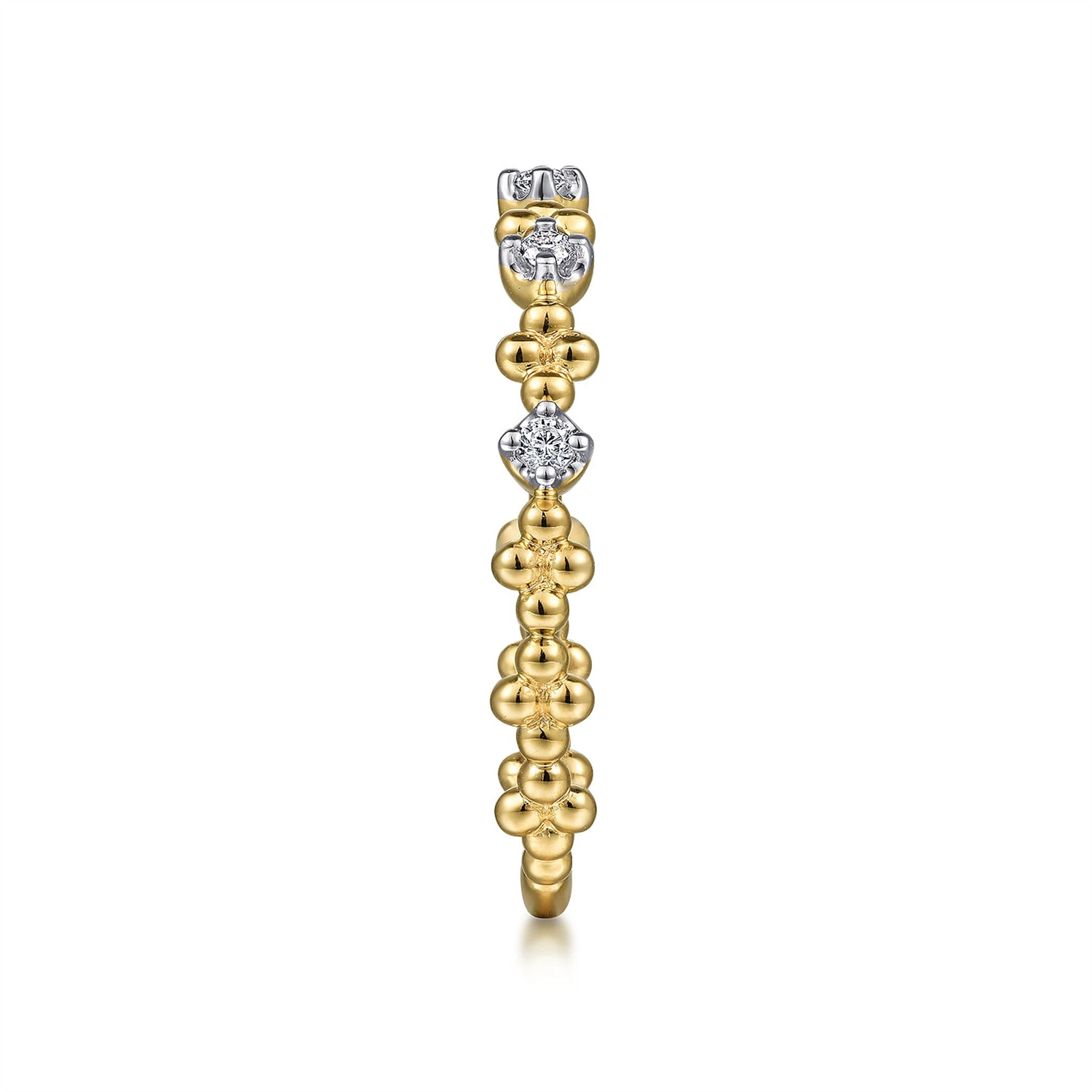 Gabriel & Co. Diamond and Bujukan Bead Station Stackable Ring