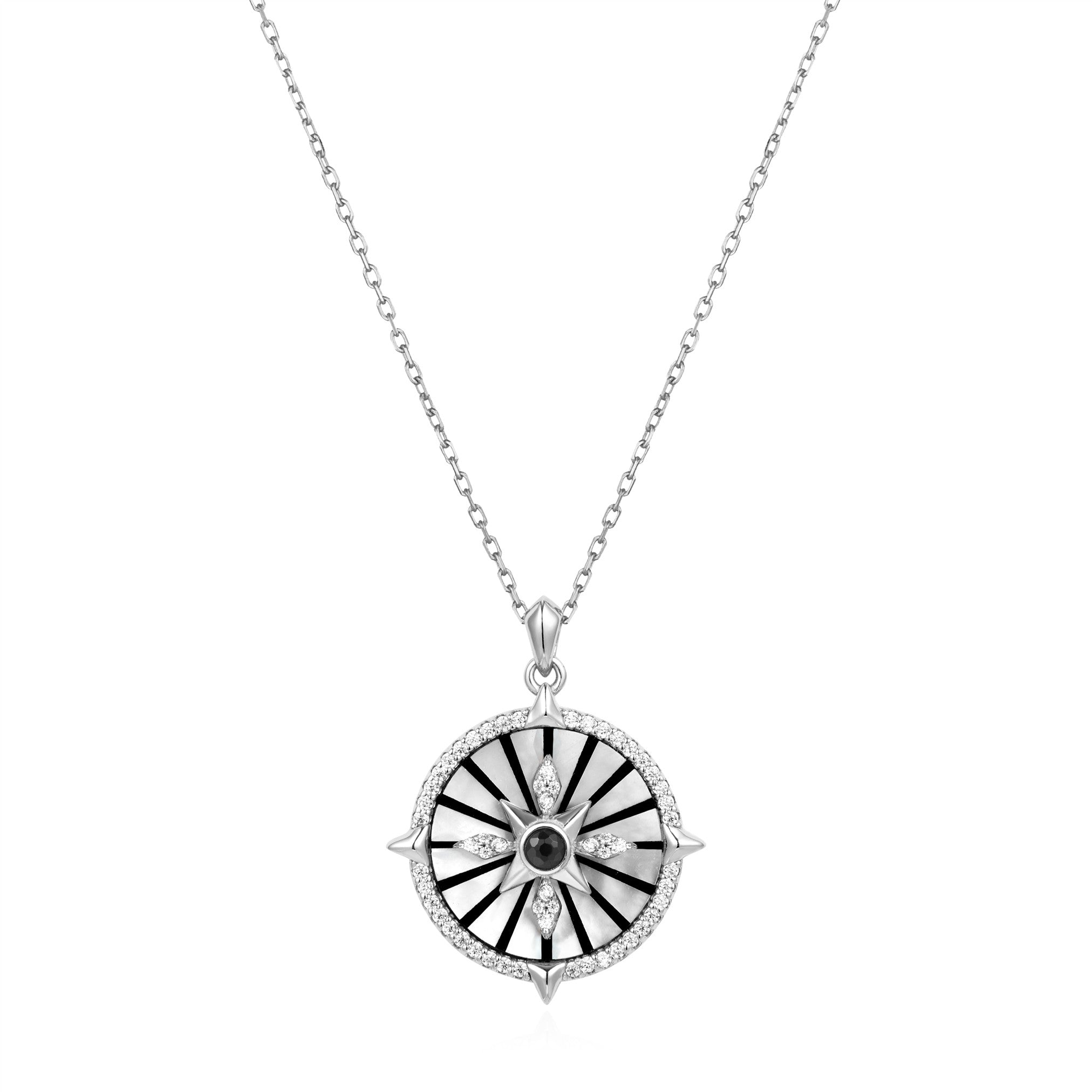 Silver Astrolabe Pendant Necklace