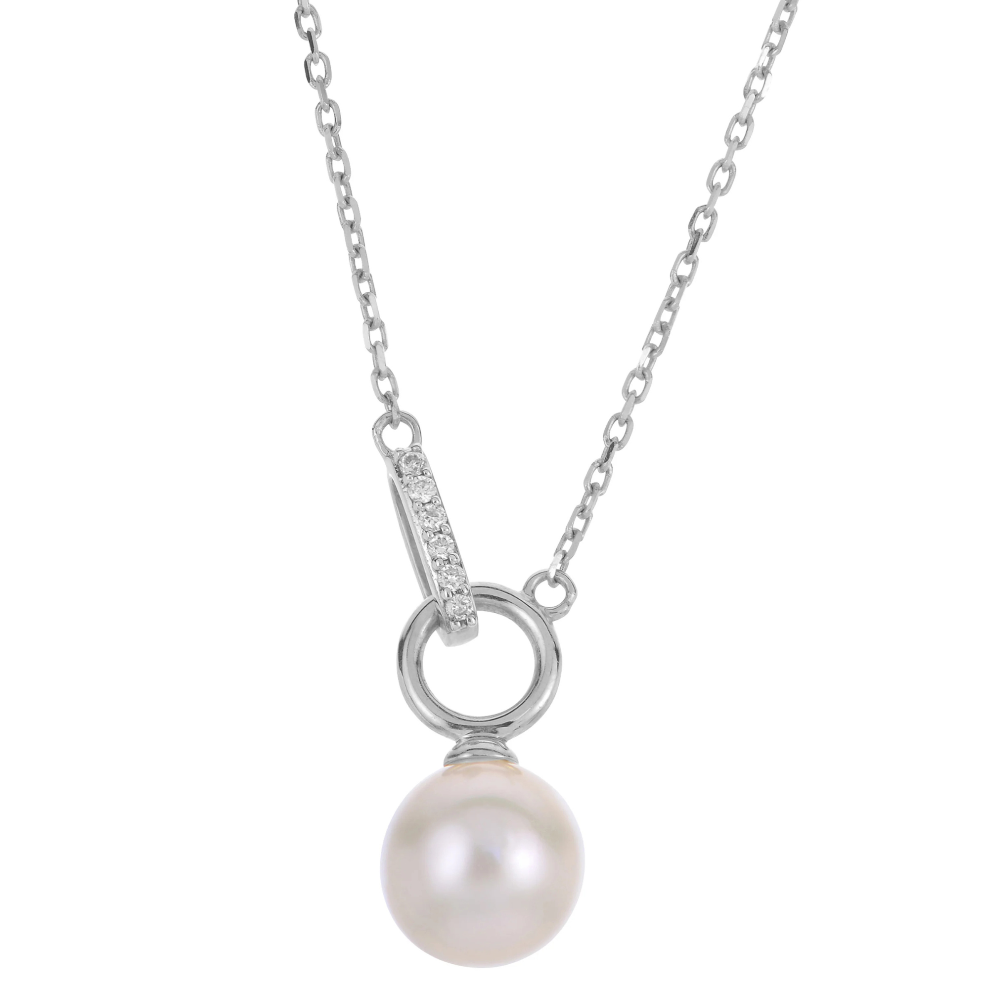Akoya Pearl and Diamond Pendant