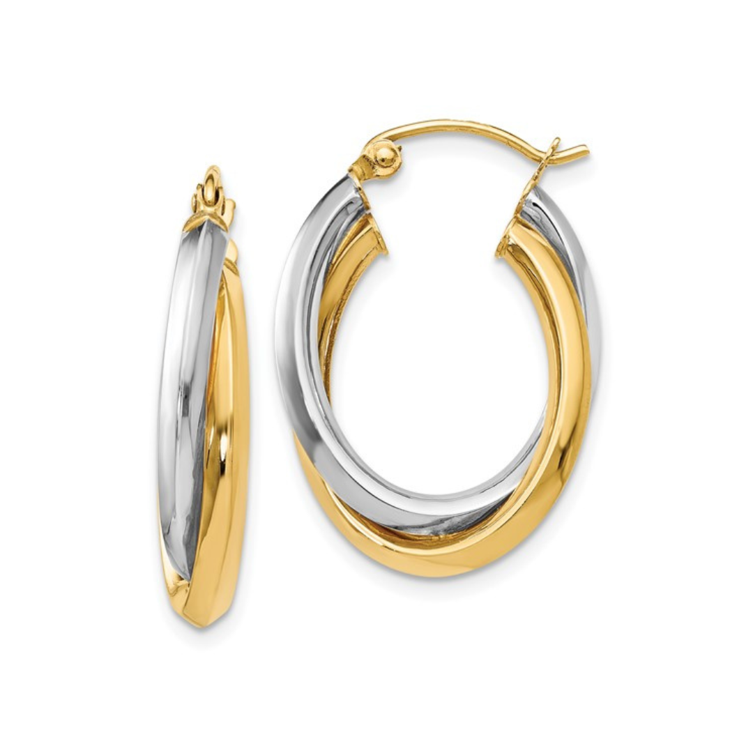 Oval Twist Hoop Earrings