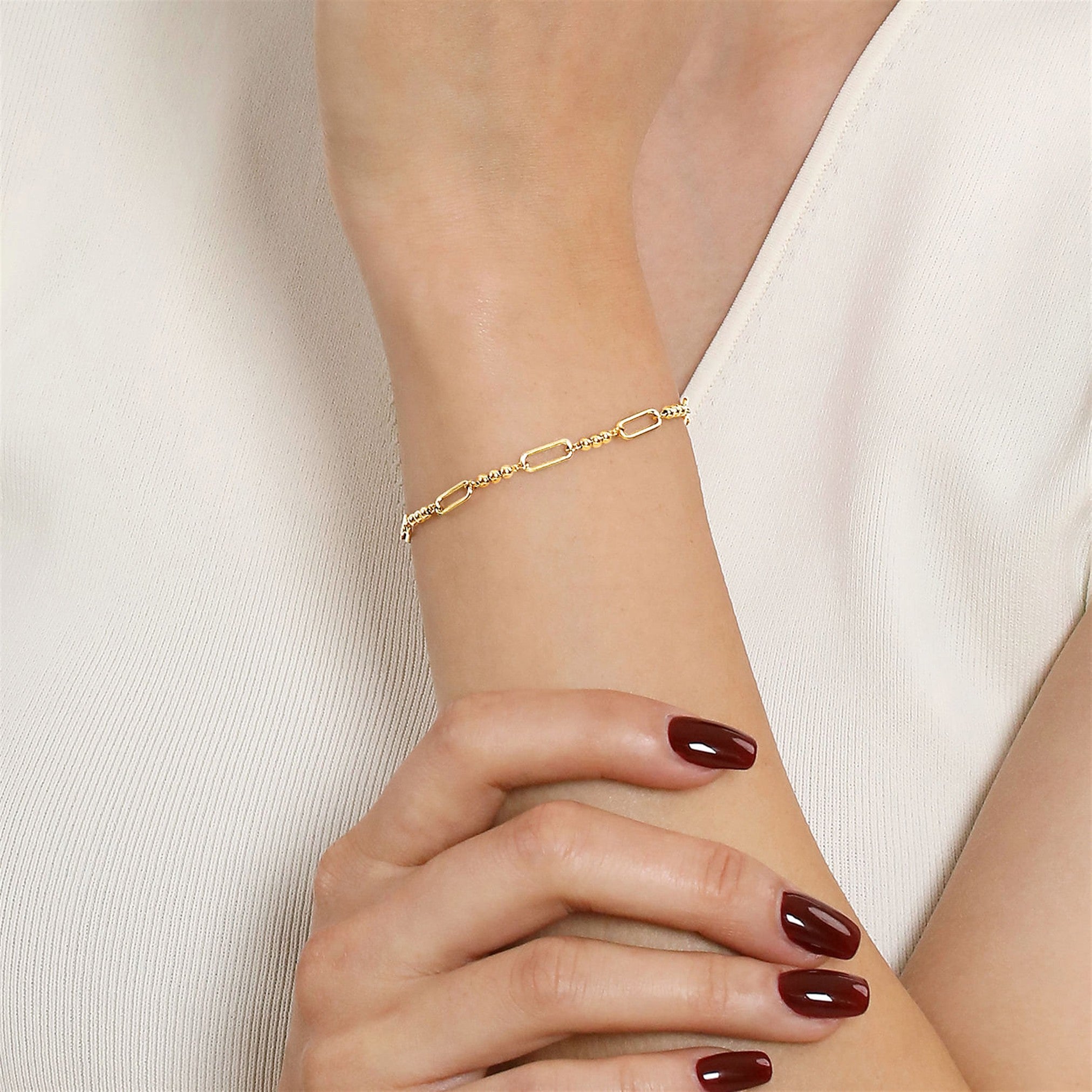 Gabriel & Co. Bujukan Beads Link Chain Bracelet