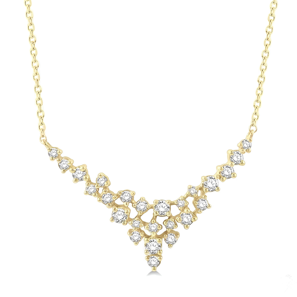V-Shape Scatter Diamond Necklace