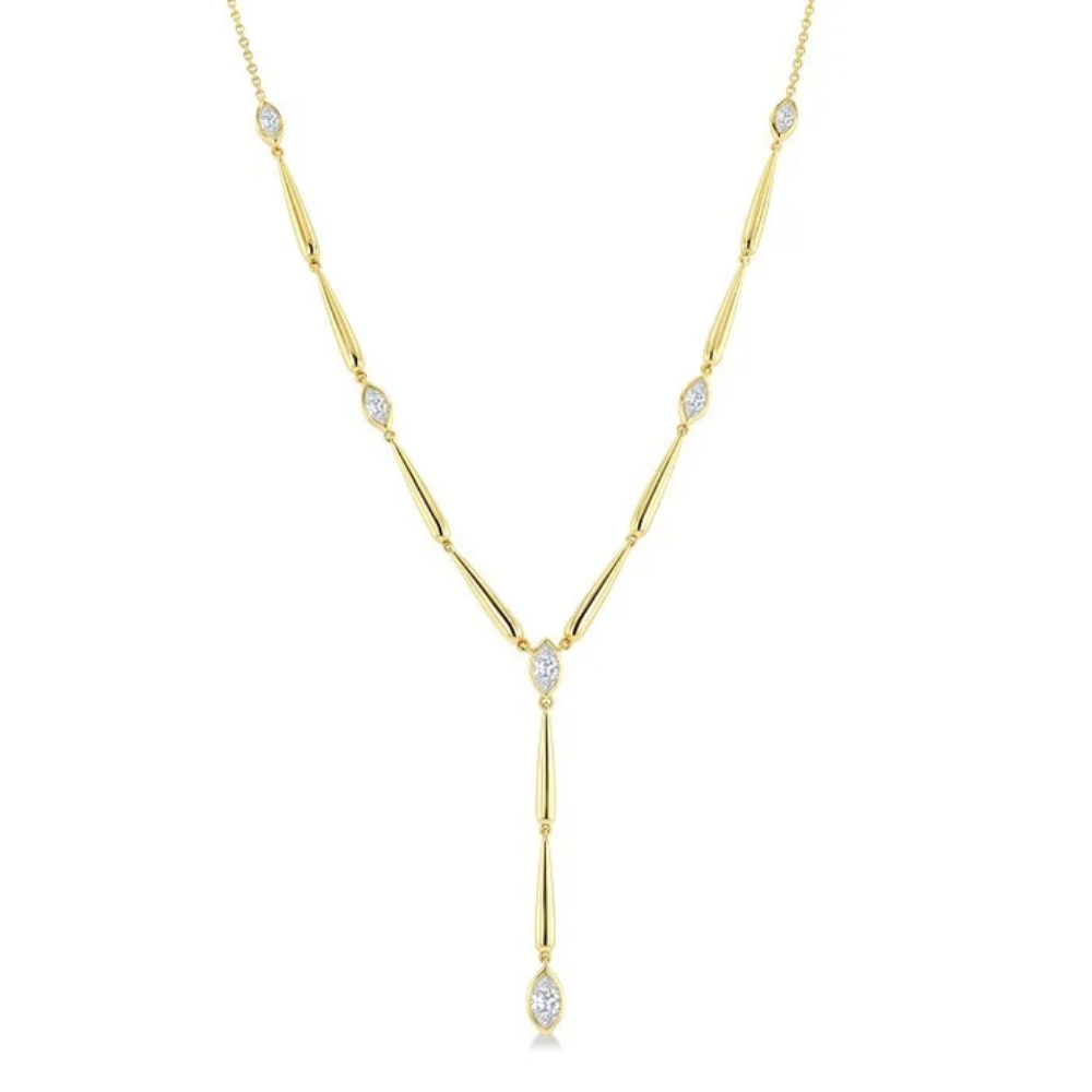 ASHI Marquise Shape Teardrop Diamond Y-Necklace
