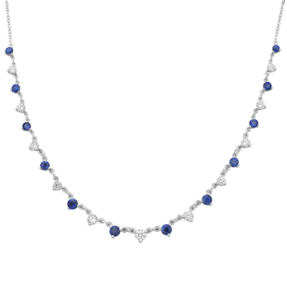 Alternating Sapphire and Diamond Necklace