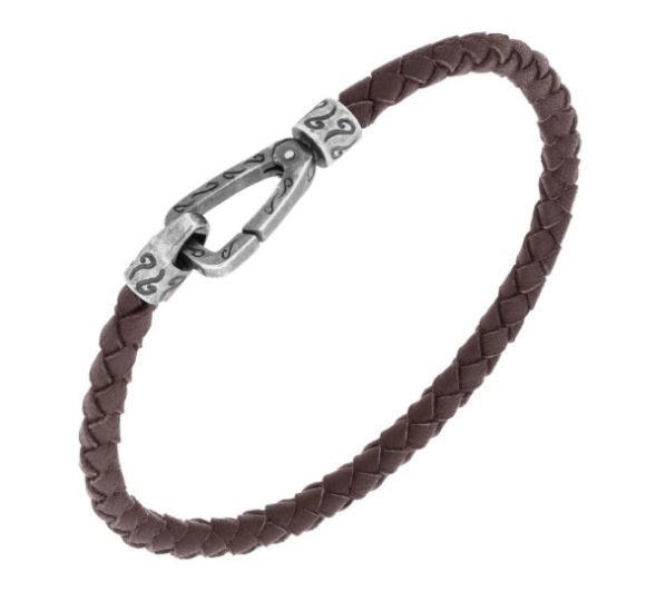 Marco Dal Maso Lash Brown Woven Leather Bracelet