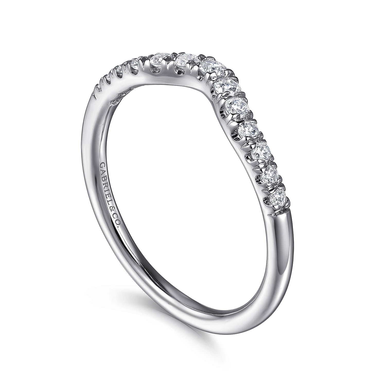 Gabriel & Co. Curved Diamond Wedding Band