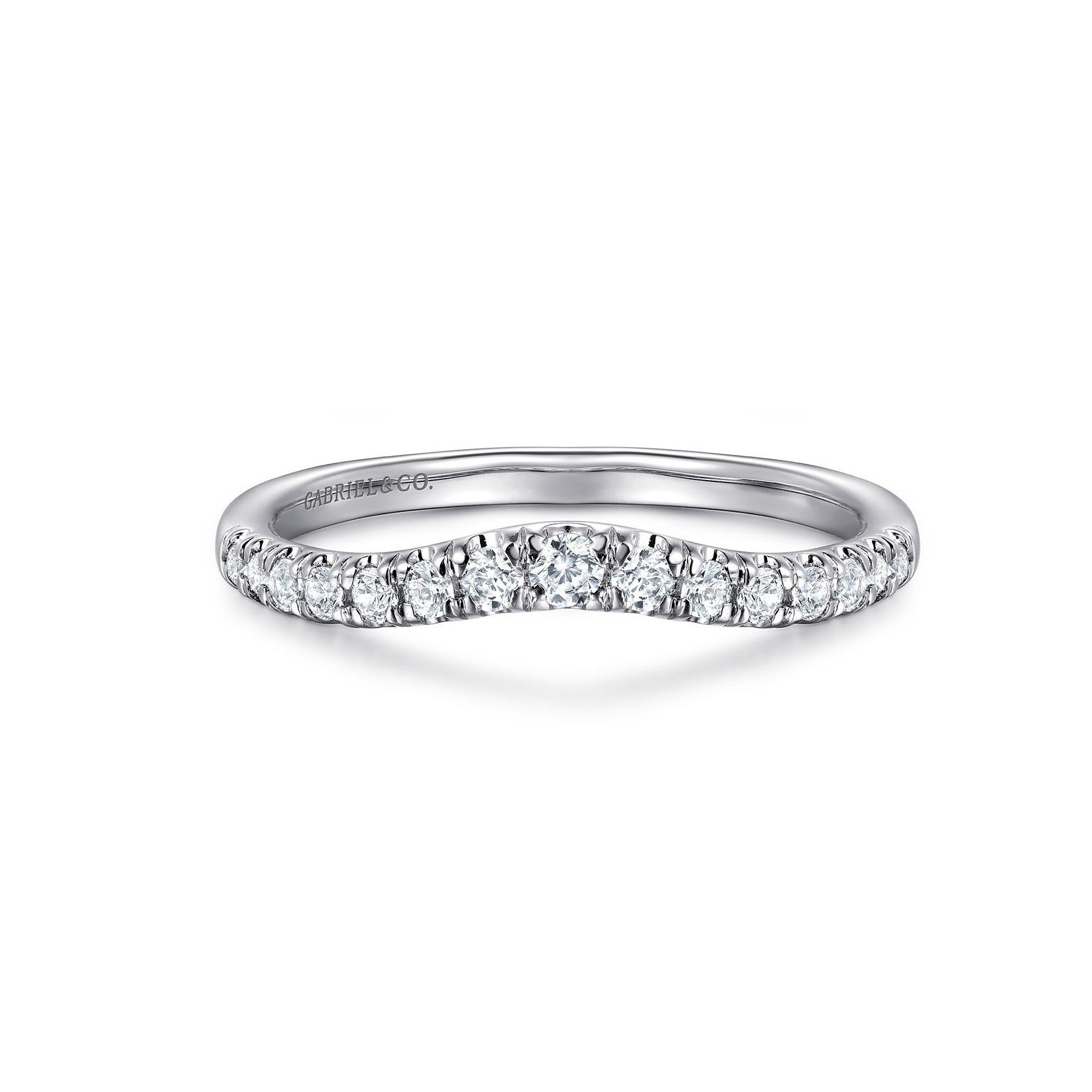 Gabriel & Co. French Pavé Curved Diamond Band