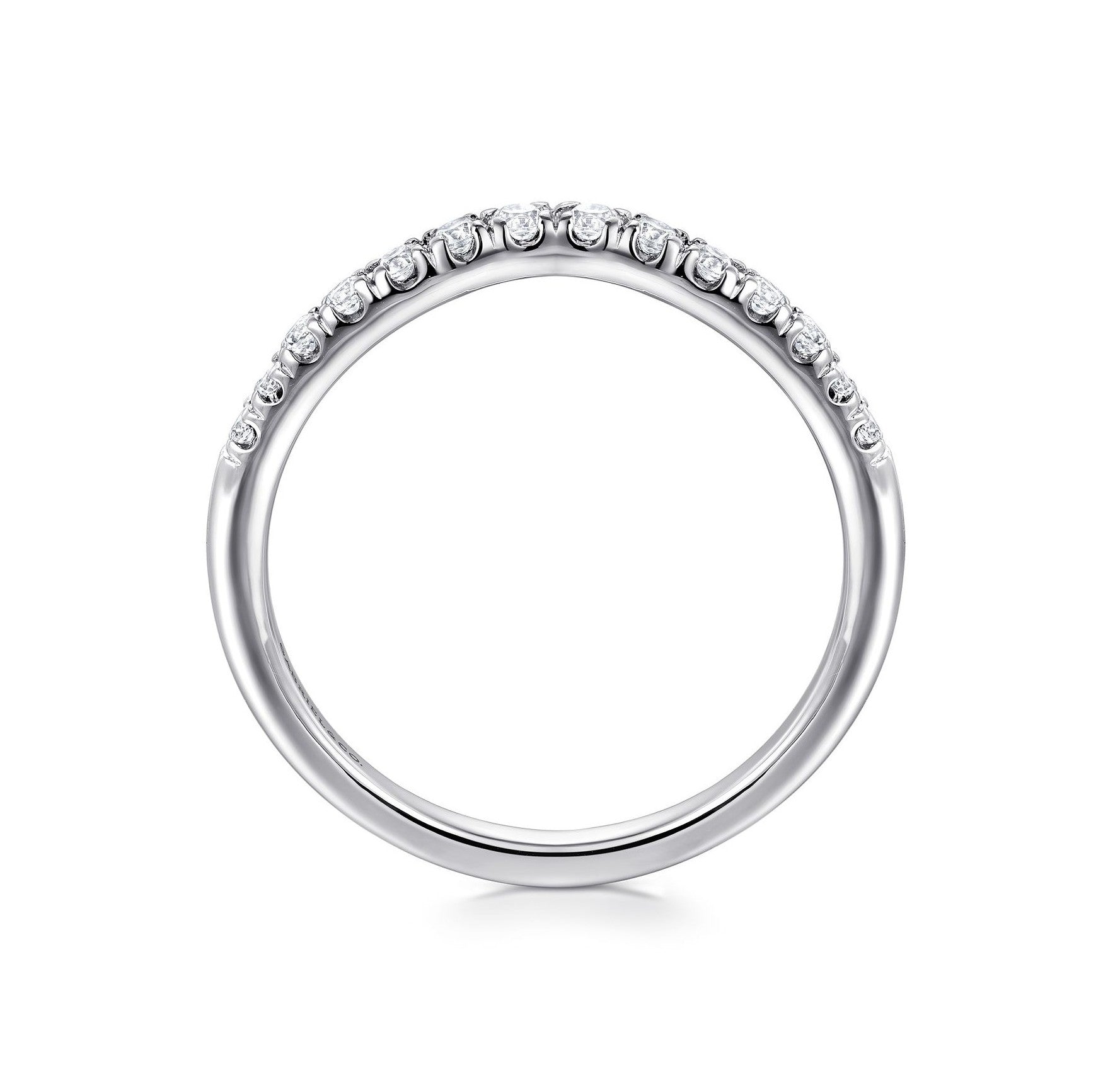 Gabriel & Co. French Pavé Curved Diamond Band