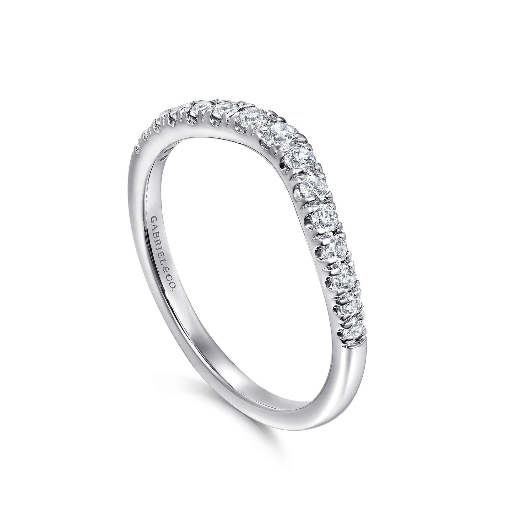 Gabriel & Co. French Pavé Curved Diamond Band
