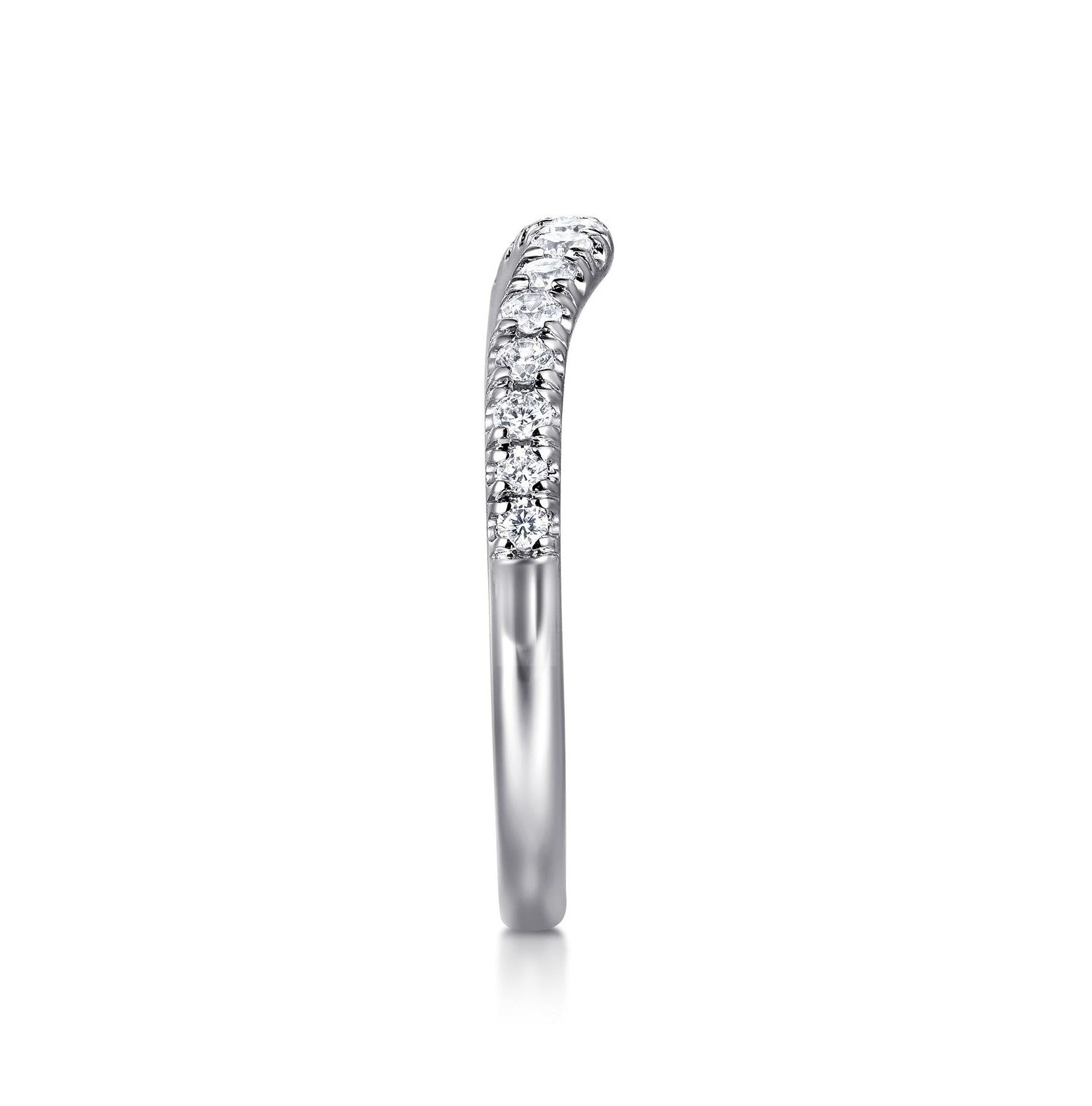 Gabriel & Co. French Pavé Curved Diamond Band