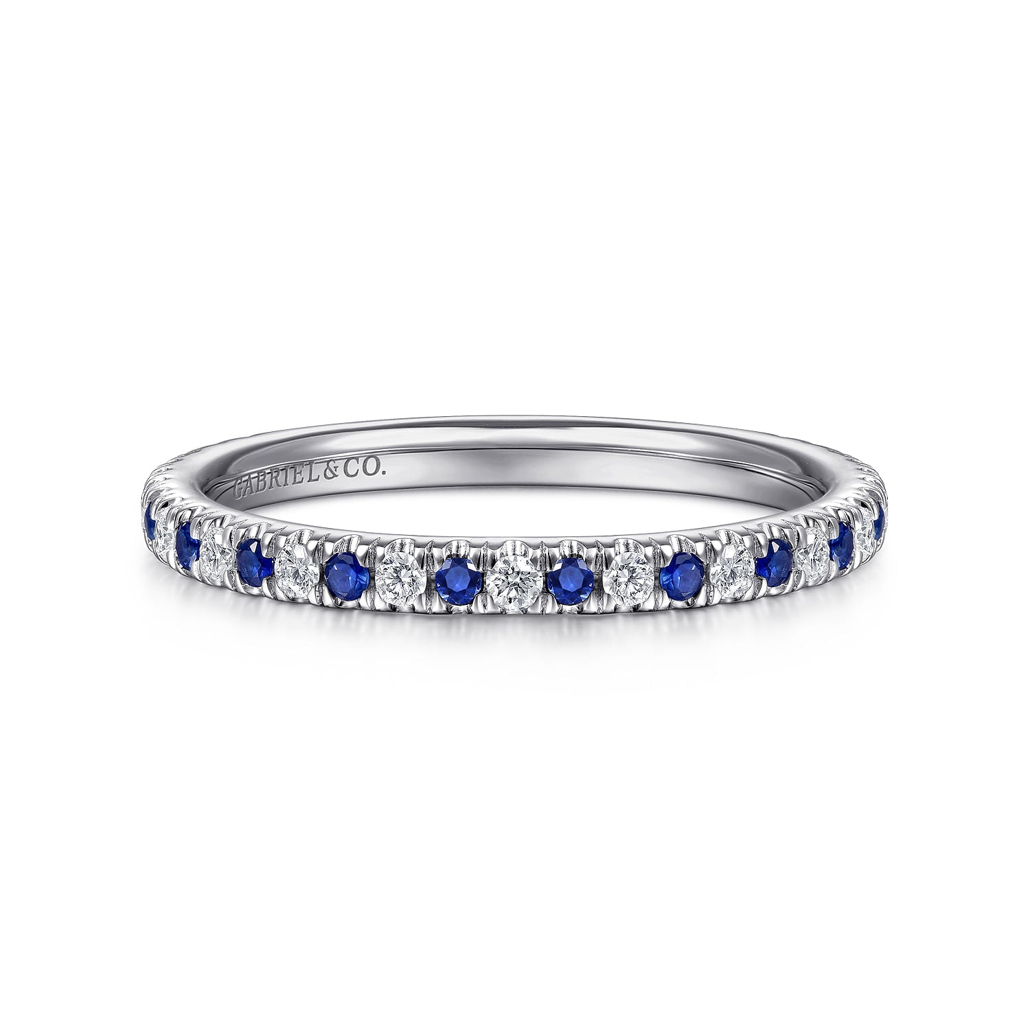 Gabriel & Co. Diamond and Sapphire Anniversary Band