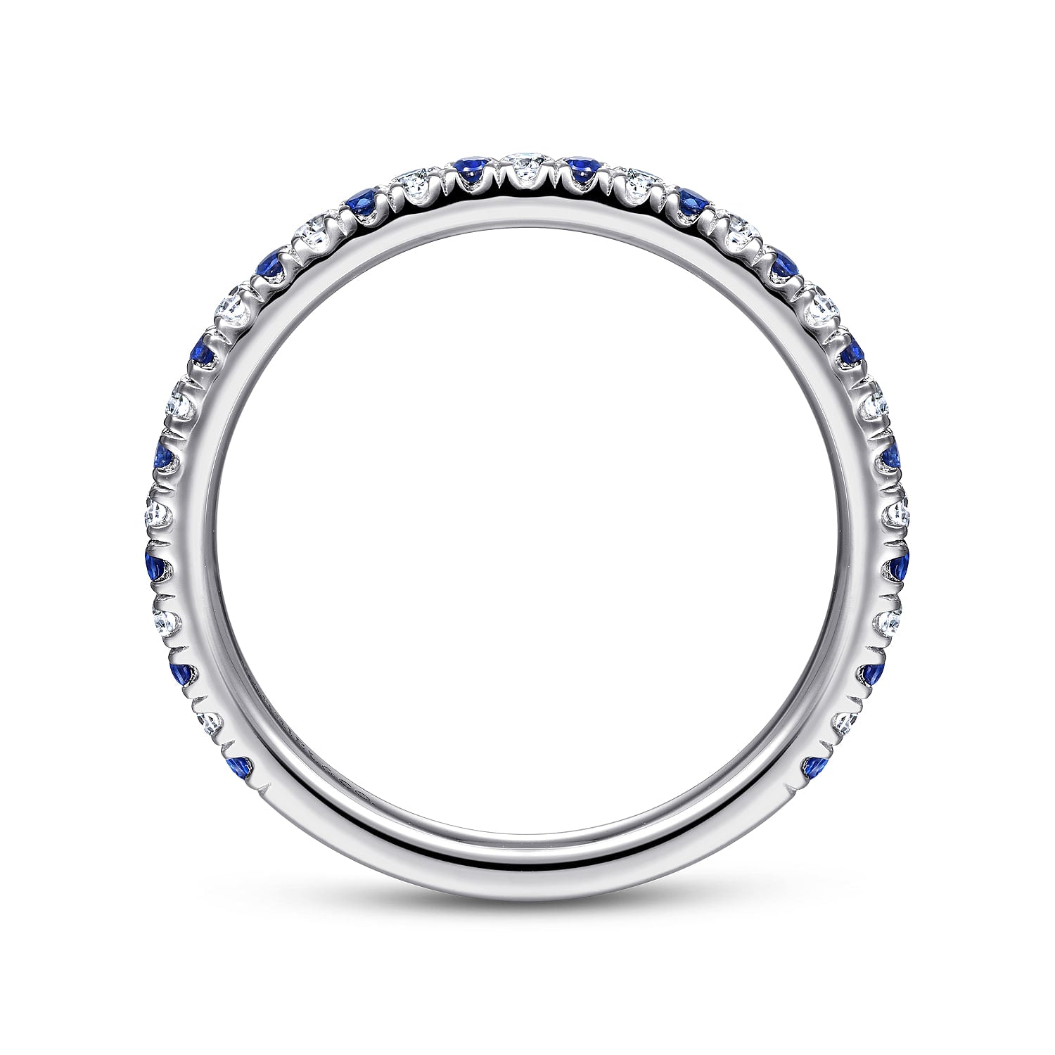 Gabriel & Co. Diamond and Sapphire Anniversary Band
