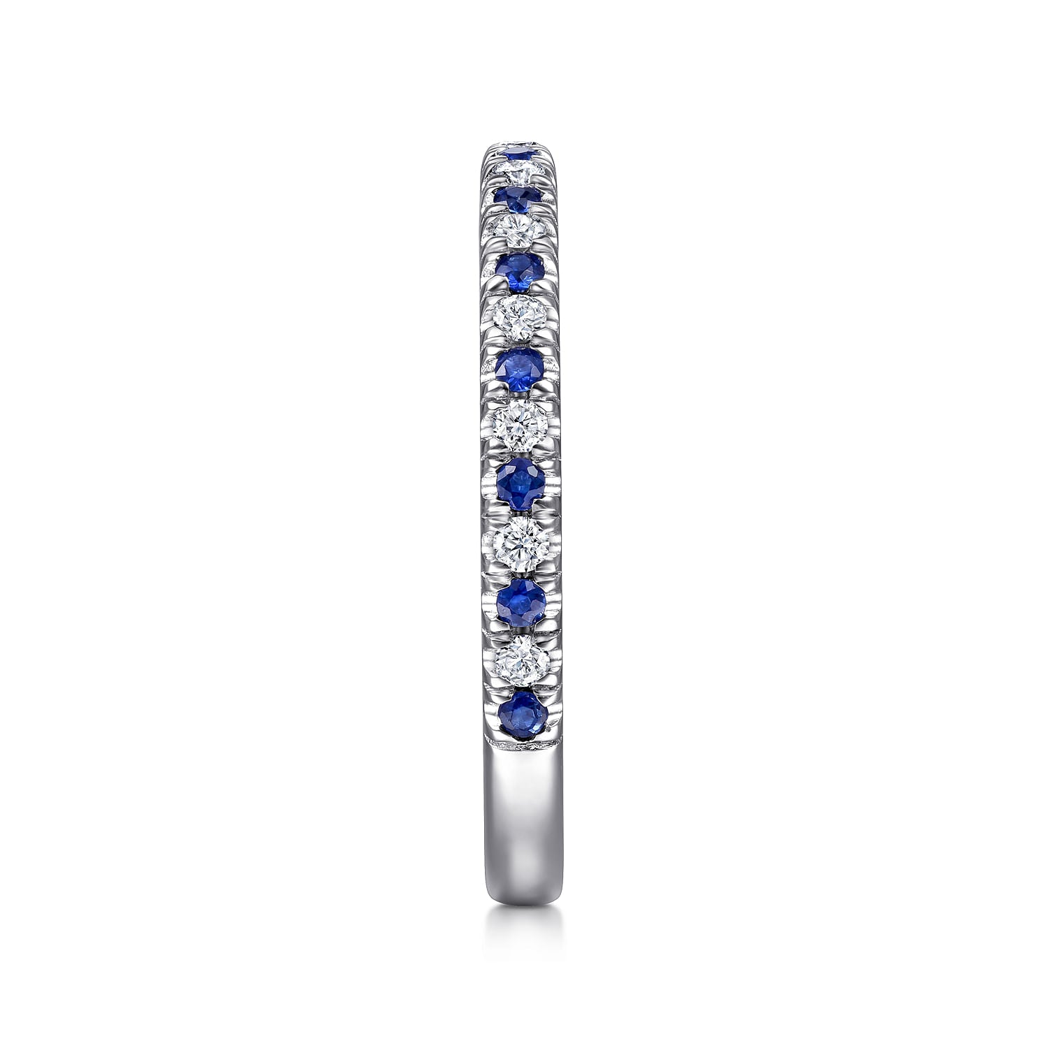 Gabriel & Co. Diamond and Sapphire Anniversary Band