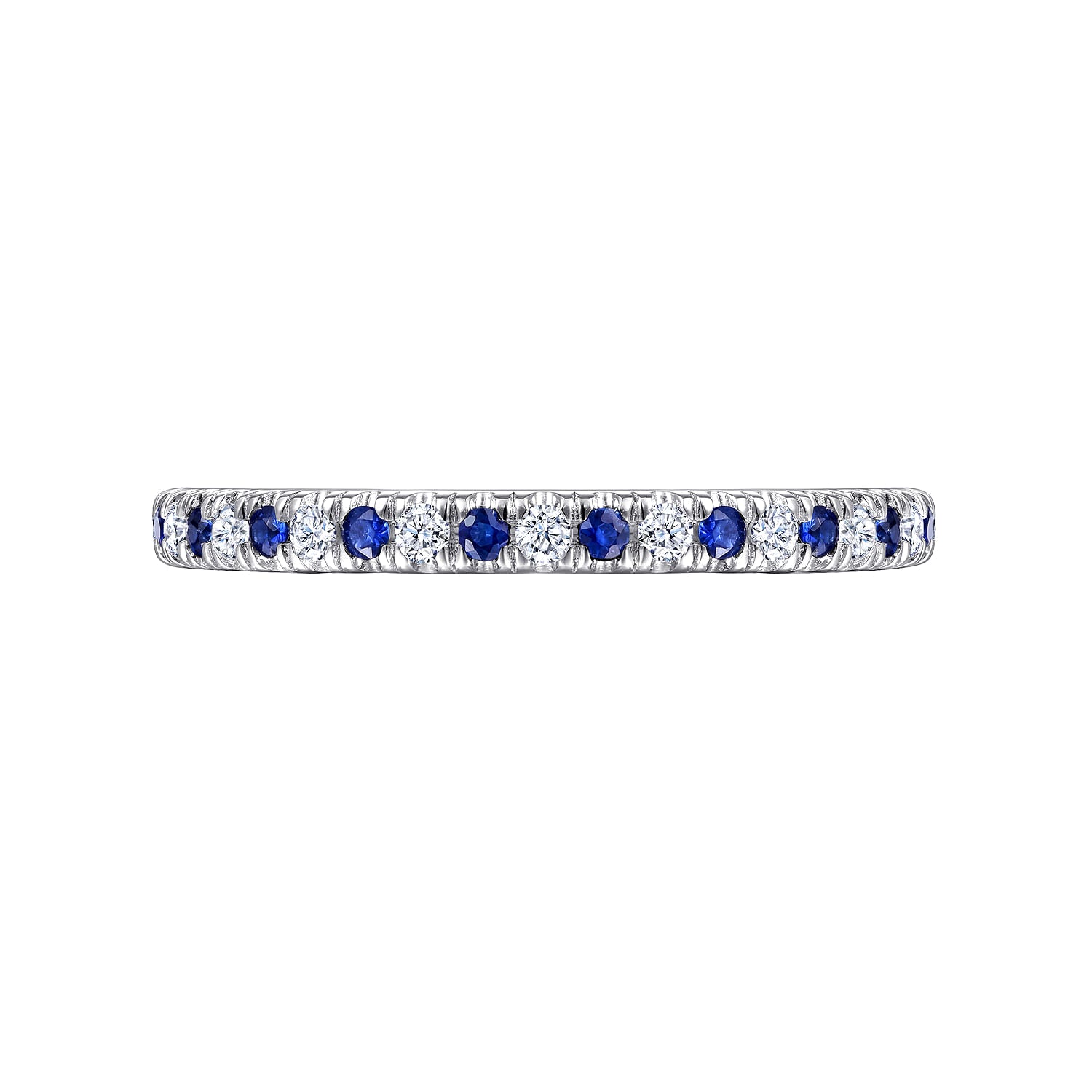 Gabriel & Co. Diamond and Sapphire Anniversary Band