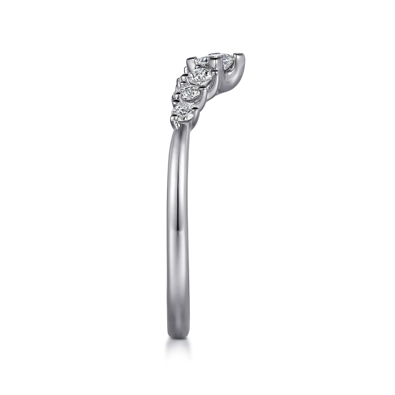 Gabriel & Co. Curved Princess Cut and Round Diamond Band