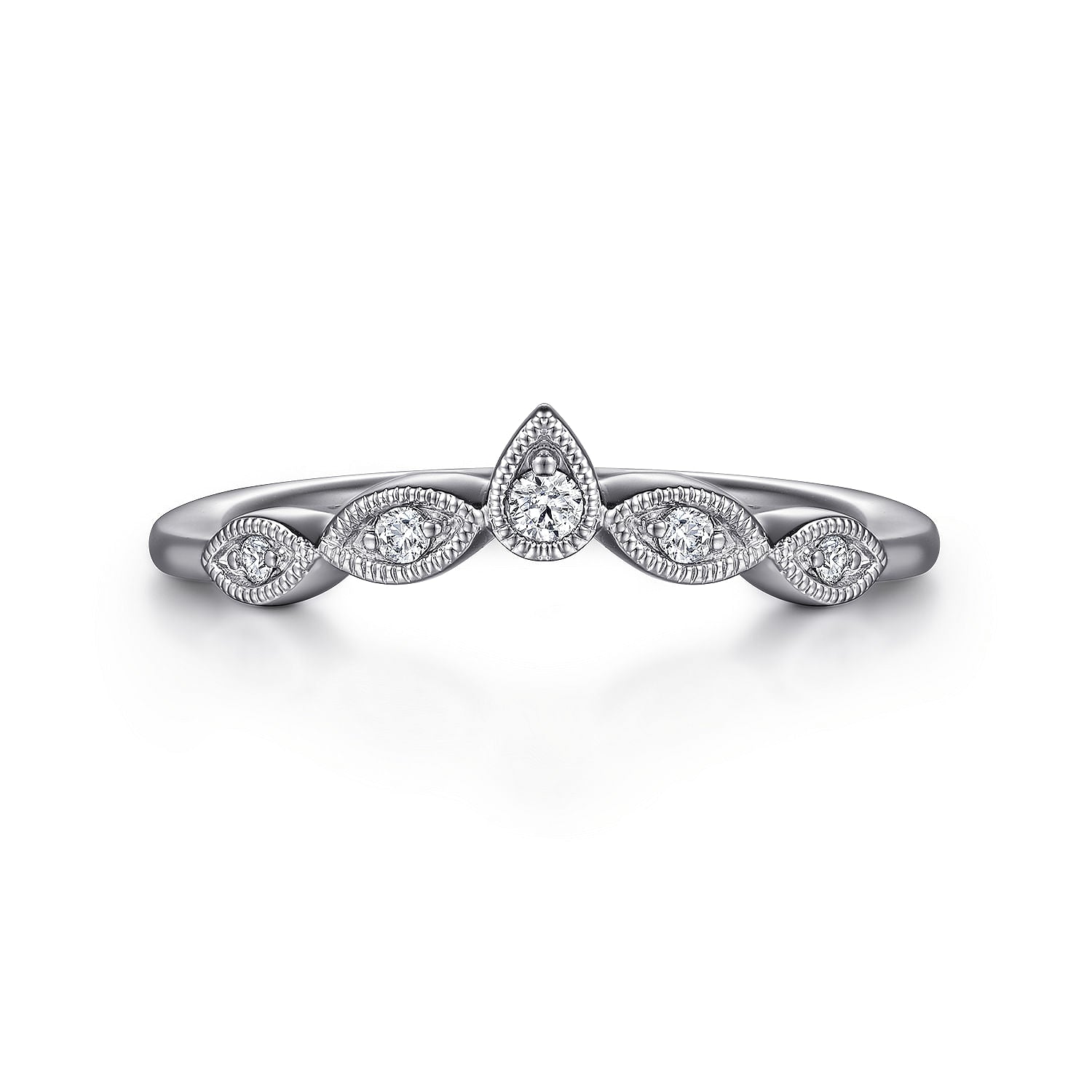 Gabriel & Co.Vintage-Inspired Curved Diamond Band
