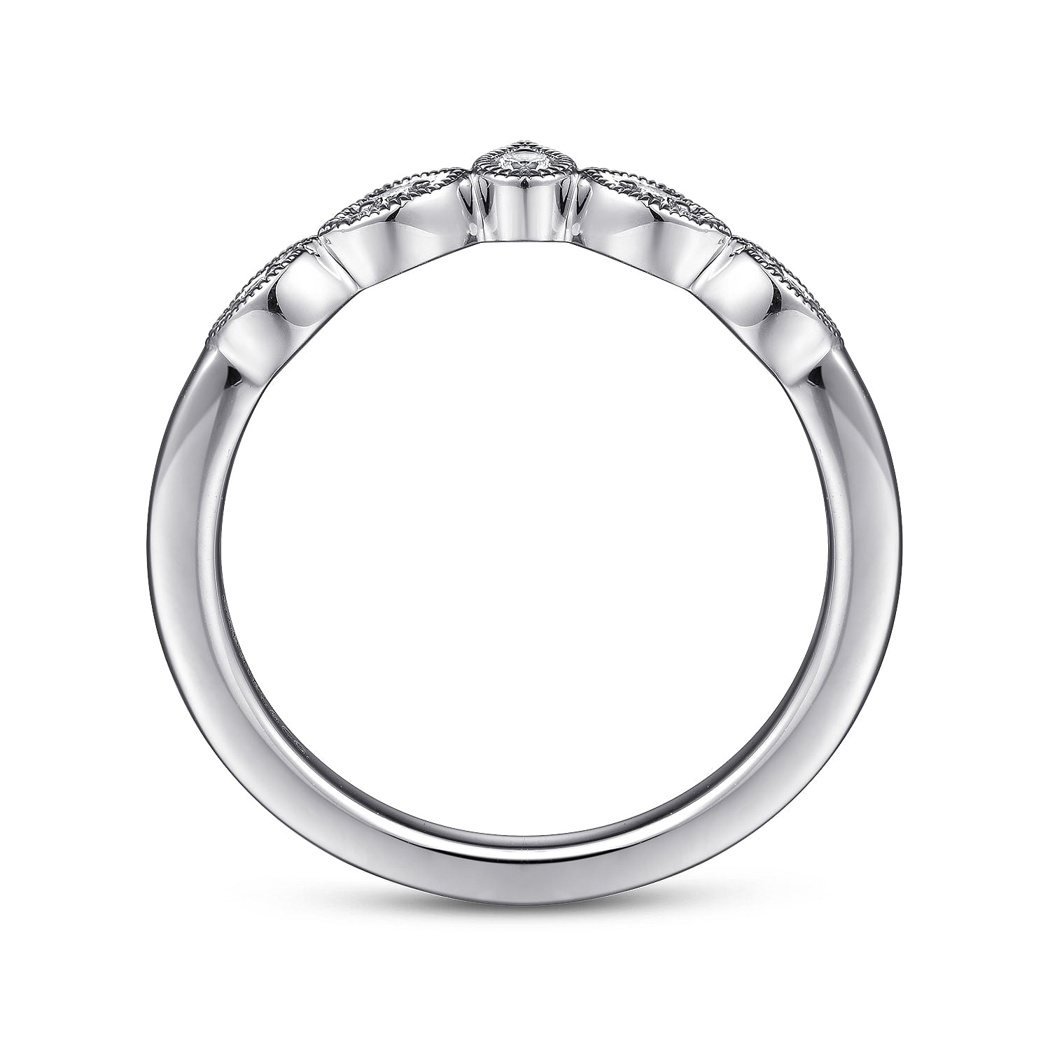 Gabriel & Co.Vintage-Inspired Curved Diamond Band