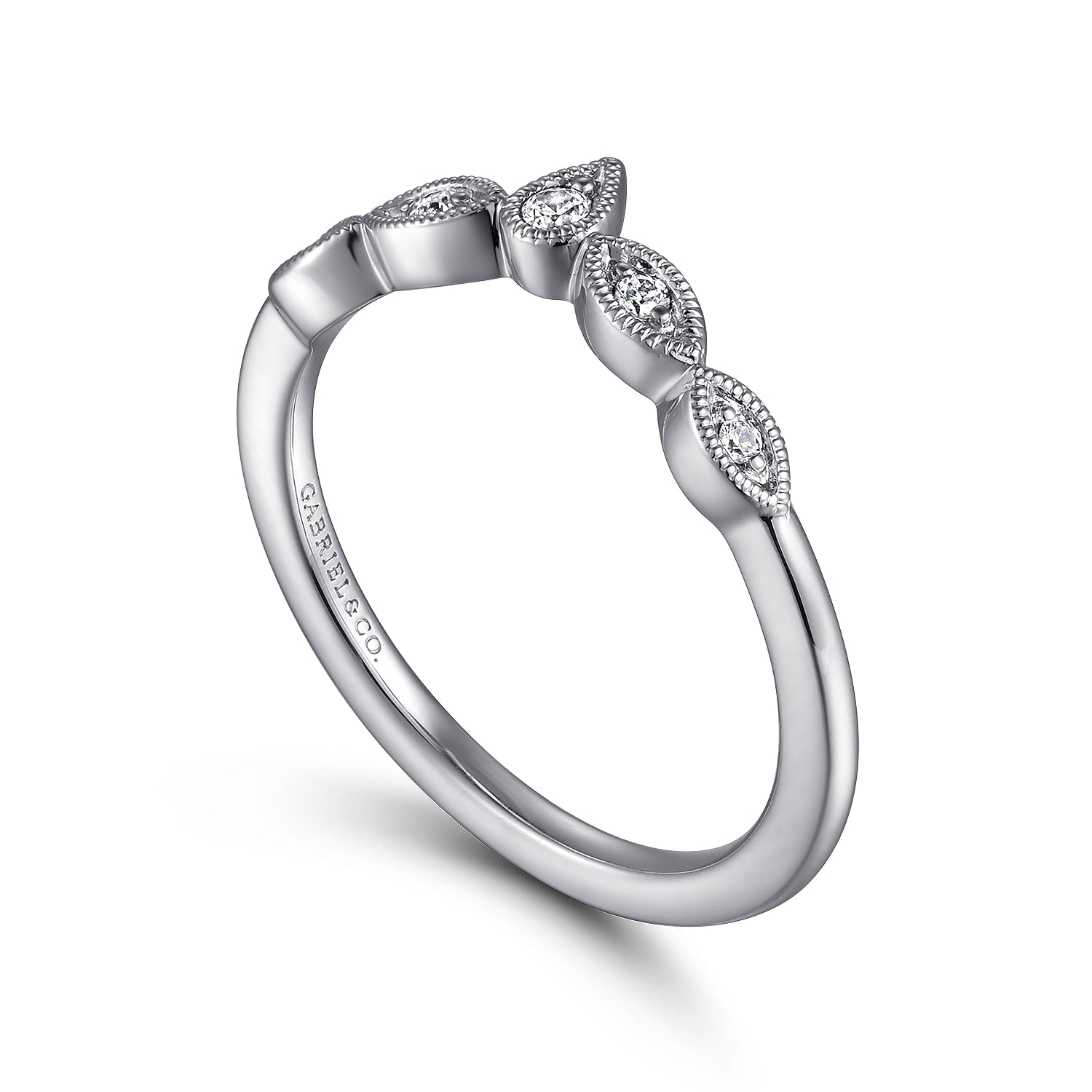 Gabriel & Co.Vintage-Inspired Curved Diamond Band