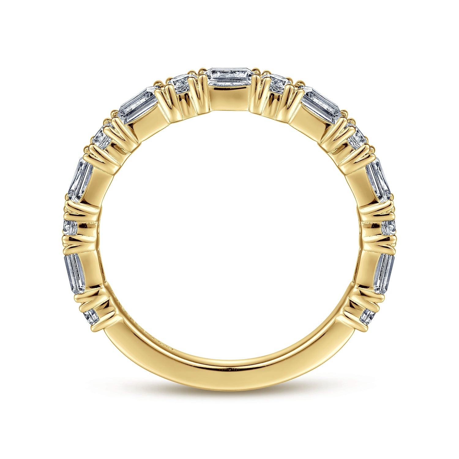 Gabriel & Co. Baguette and Round Diamond Anniversary Band
