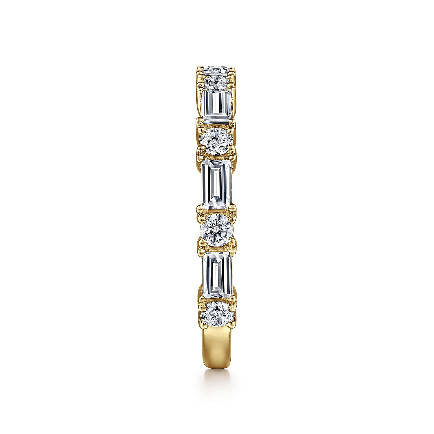 Gabriel & Co. Baguette and Round Diamond Anniversary Band