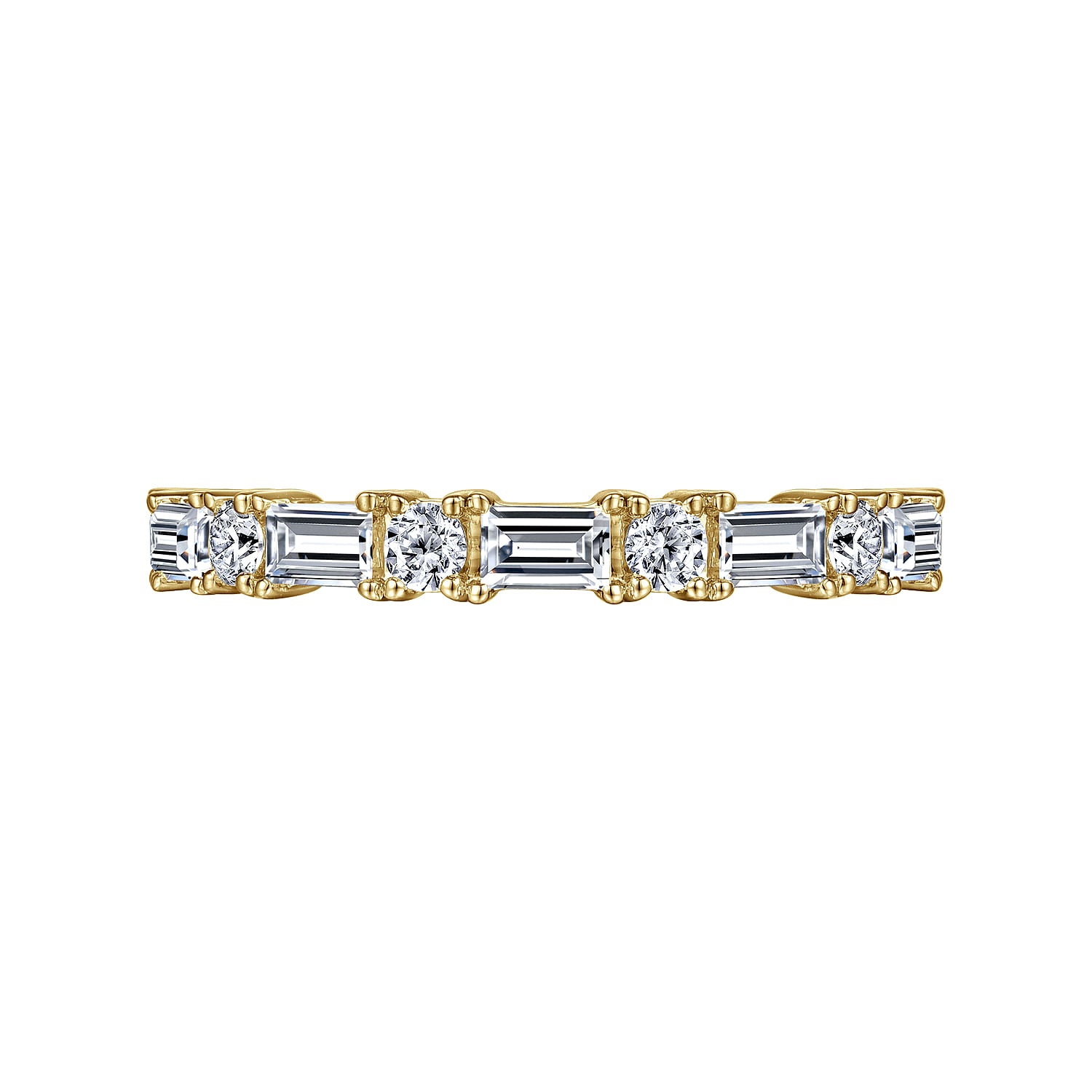 Gabriel & Co. Baguette and Round Diamond Anniversary Band