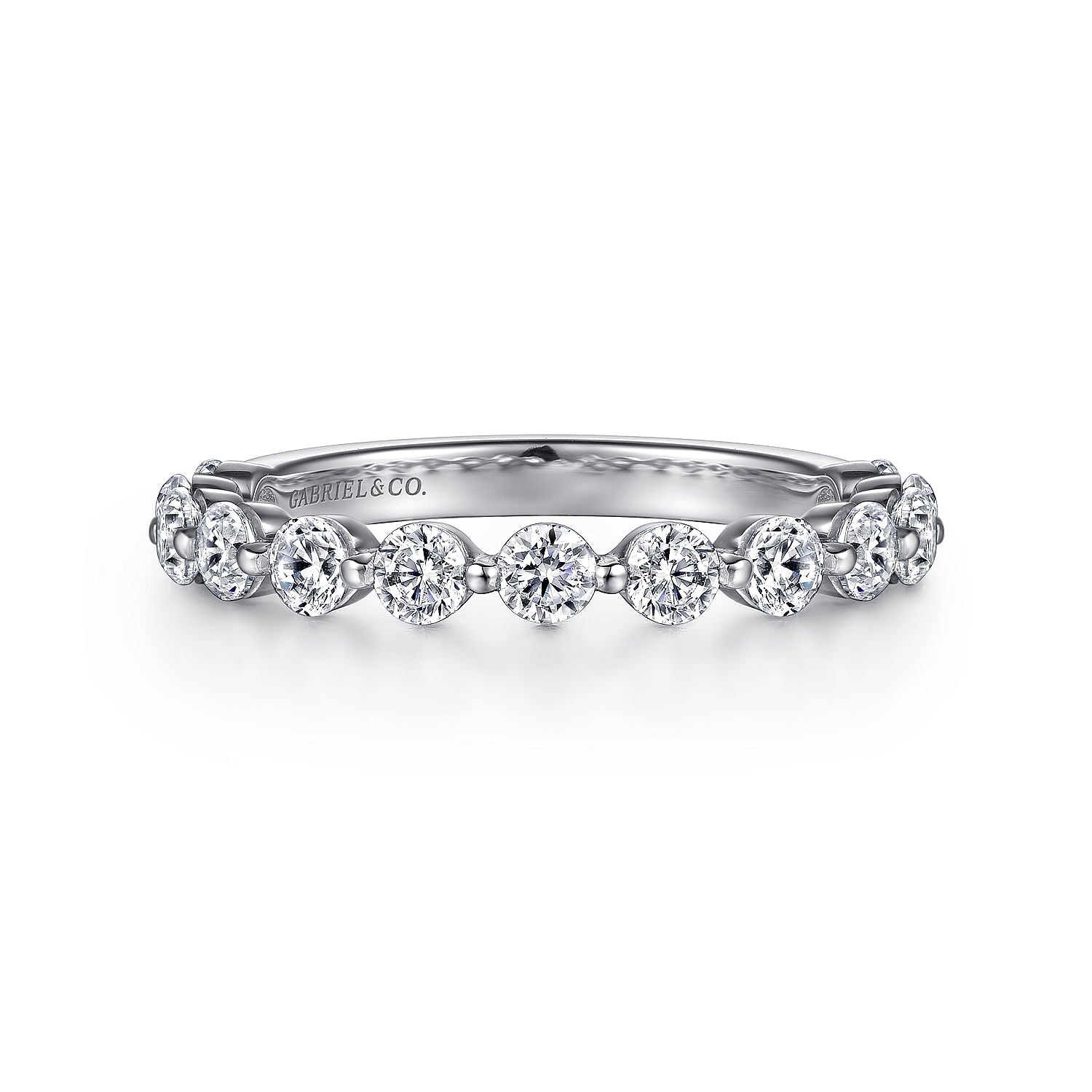 Gabriel & Co 'Devinne' Single Prong Diamond Wedding Band