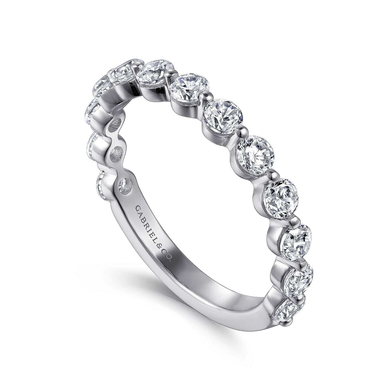 Gabriel & Co 'Devinne' Single Prong Diamond Wedding Band