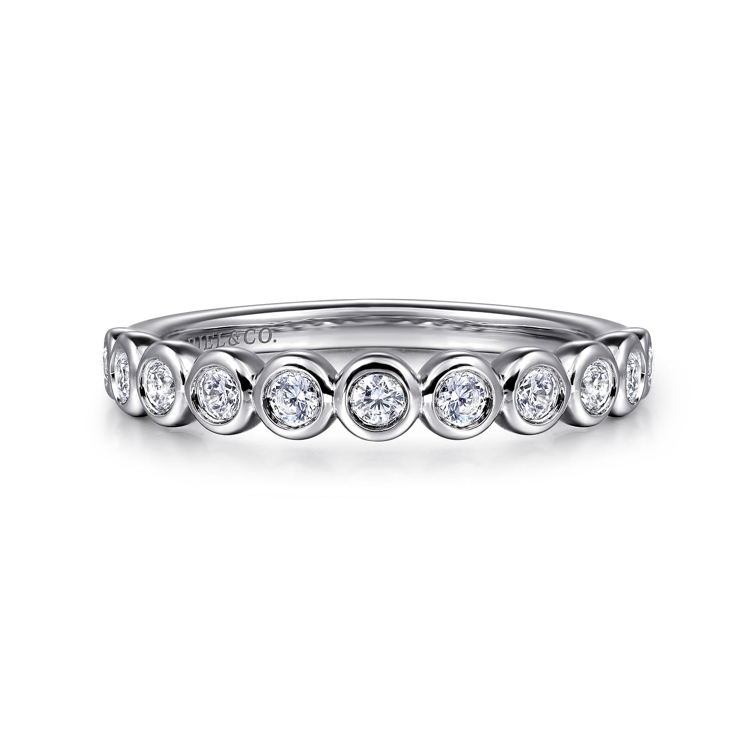 Gabriel & Co. Bezel Set Diamond Wedding Band