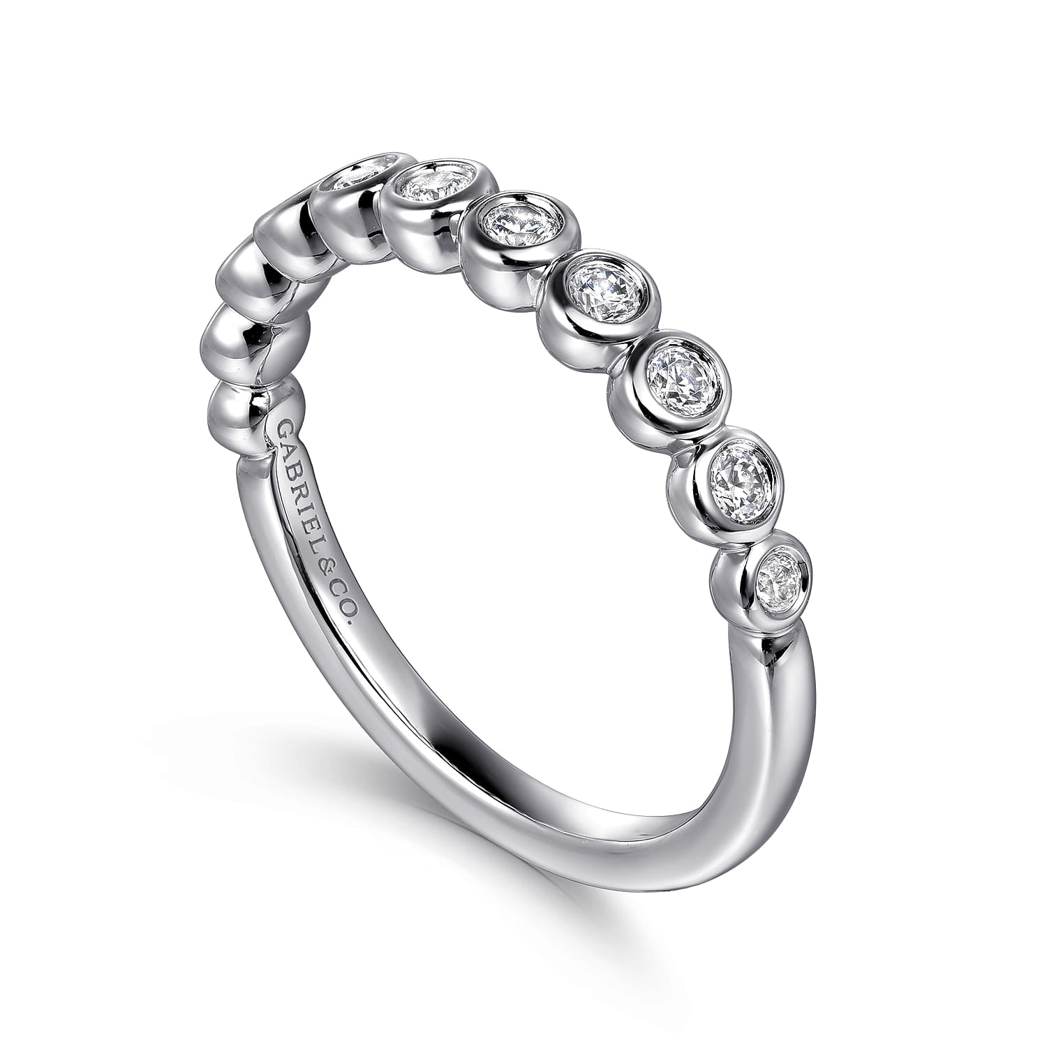 Gabriel & Co. Bezel Set Diamond Wedding Band