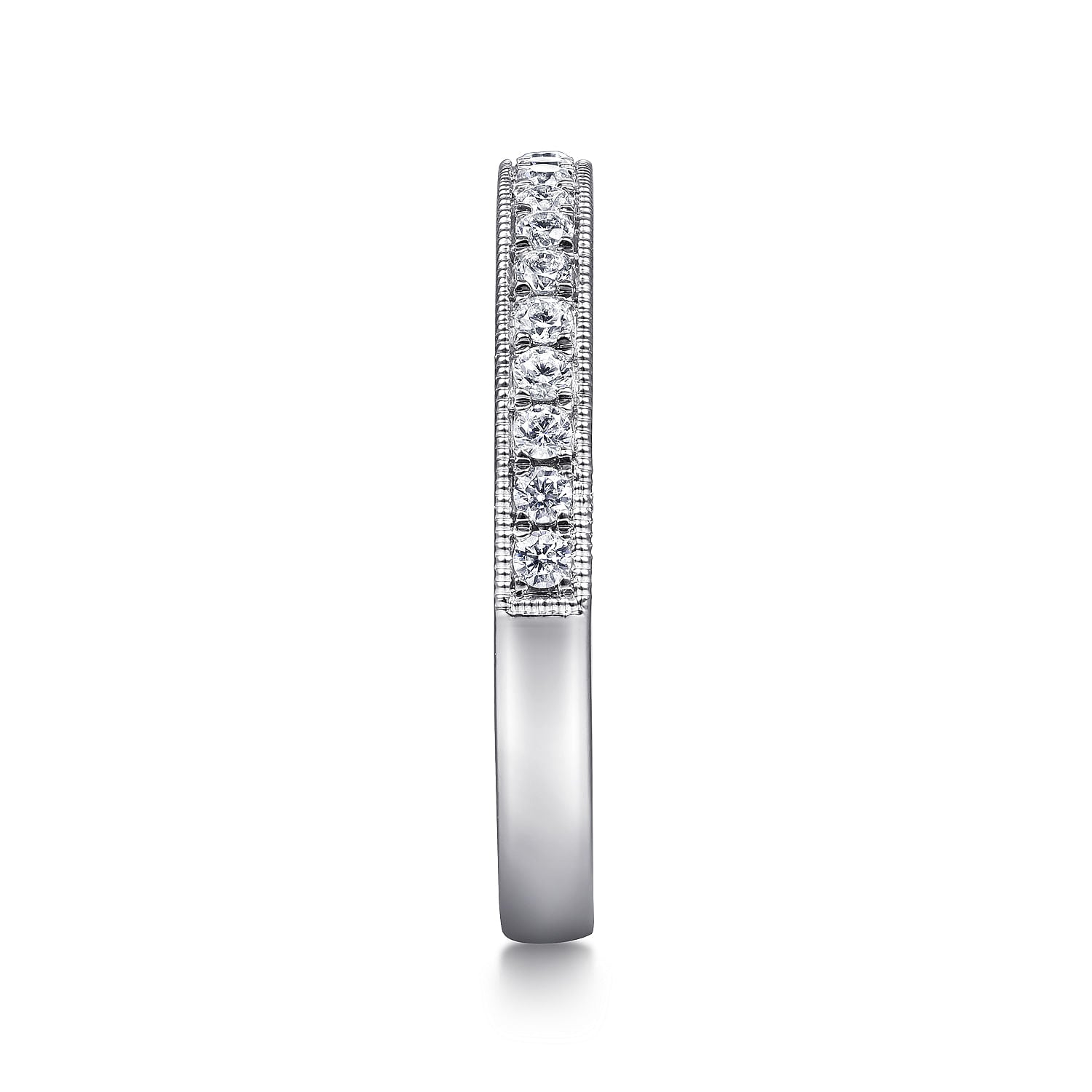 Gabriel & Co. Micro Pavé Diamond Wedding Band with Milgrain
